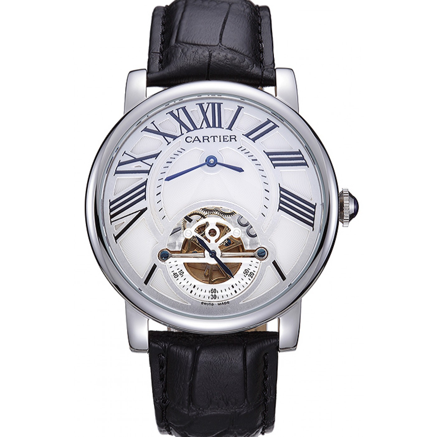 MiroTime Cartier Rotonde Flying Tourbillon White Dial 621939