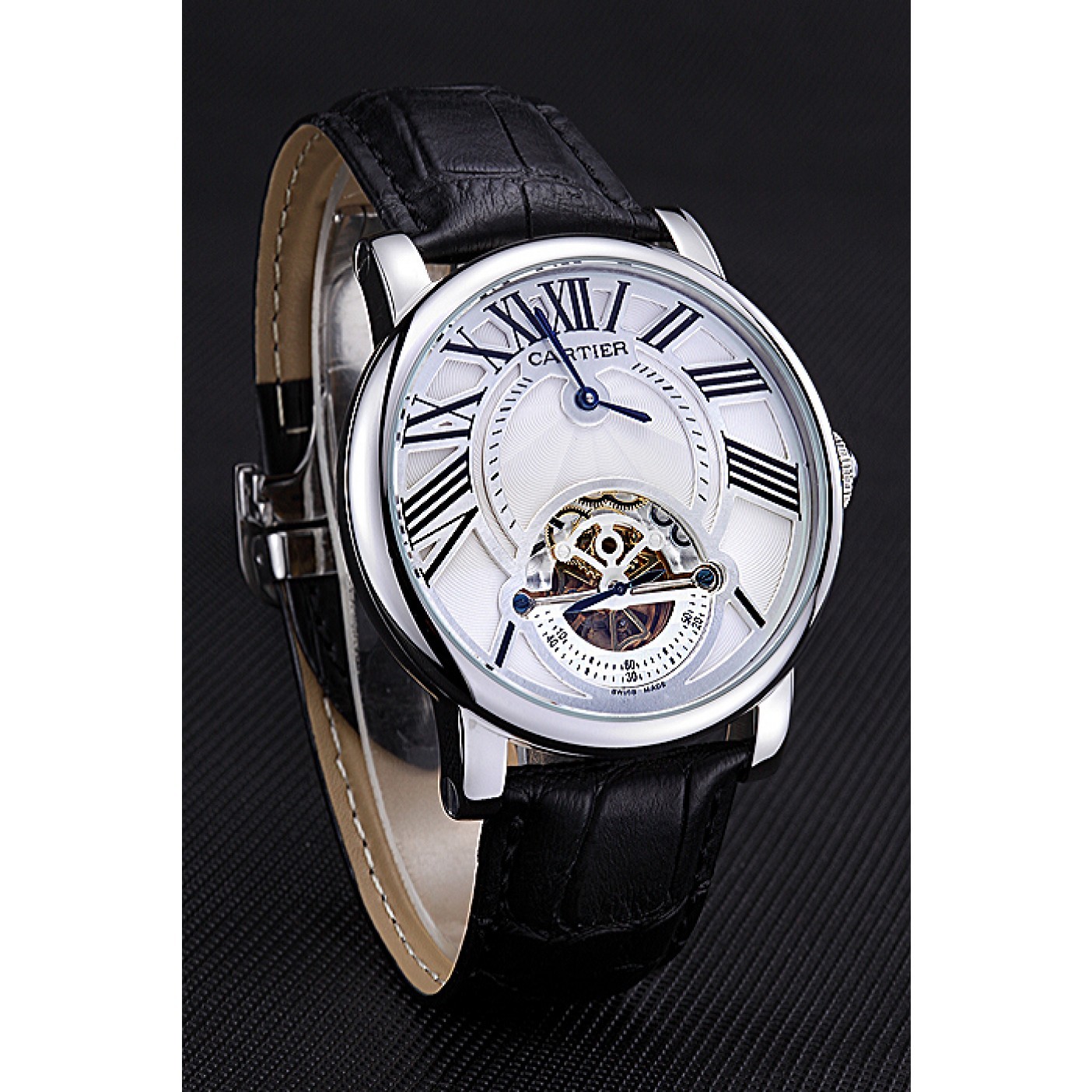 MiroTime Cartier Rotonde Flying Tourbillon White Dial 621939