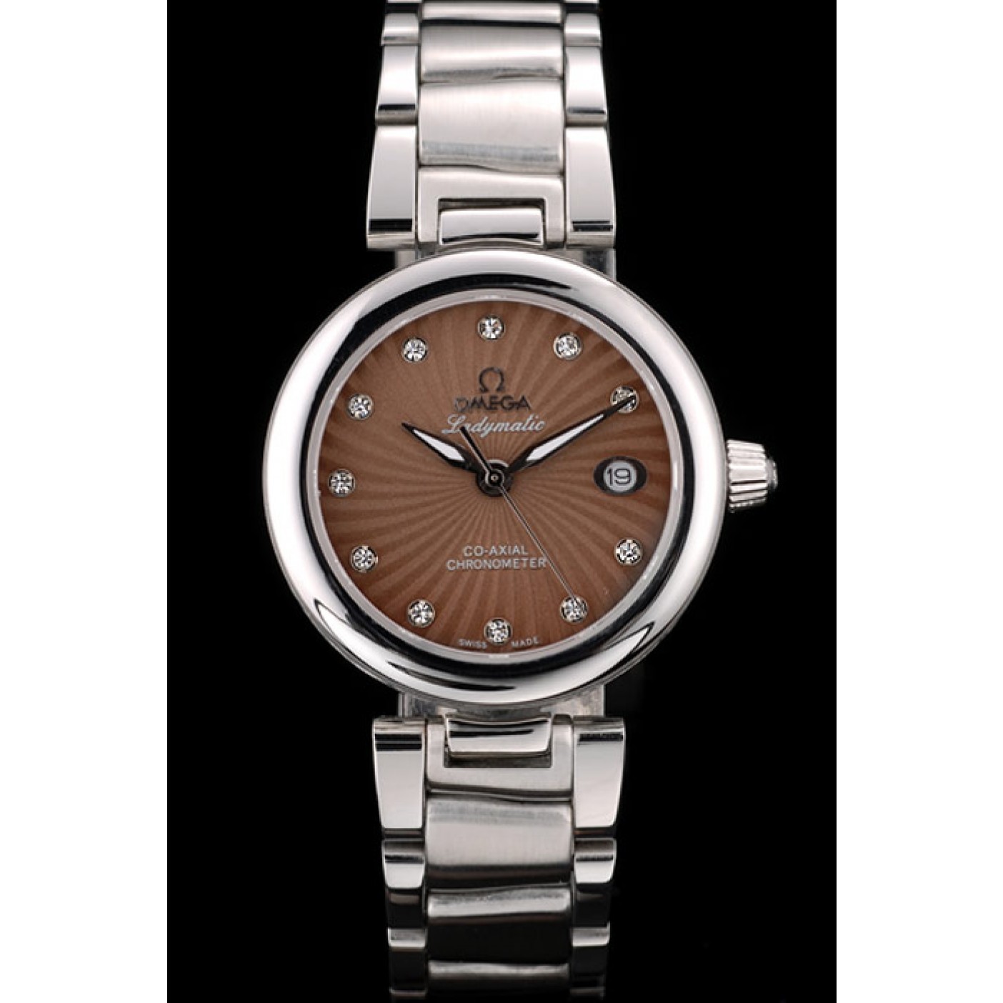 MiroTime Omega DeVille Ladymatic Stainless Steel Strap Brown Dial