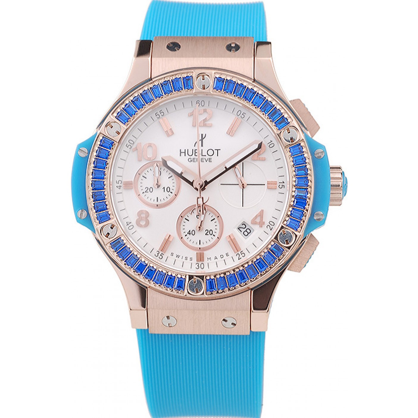 MiroTime Hublot Big Bang Tutti Frutti Blue Strap Gold Dial
