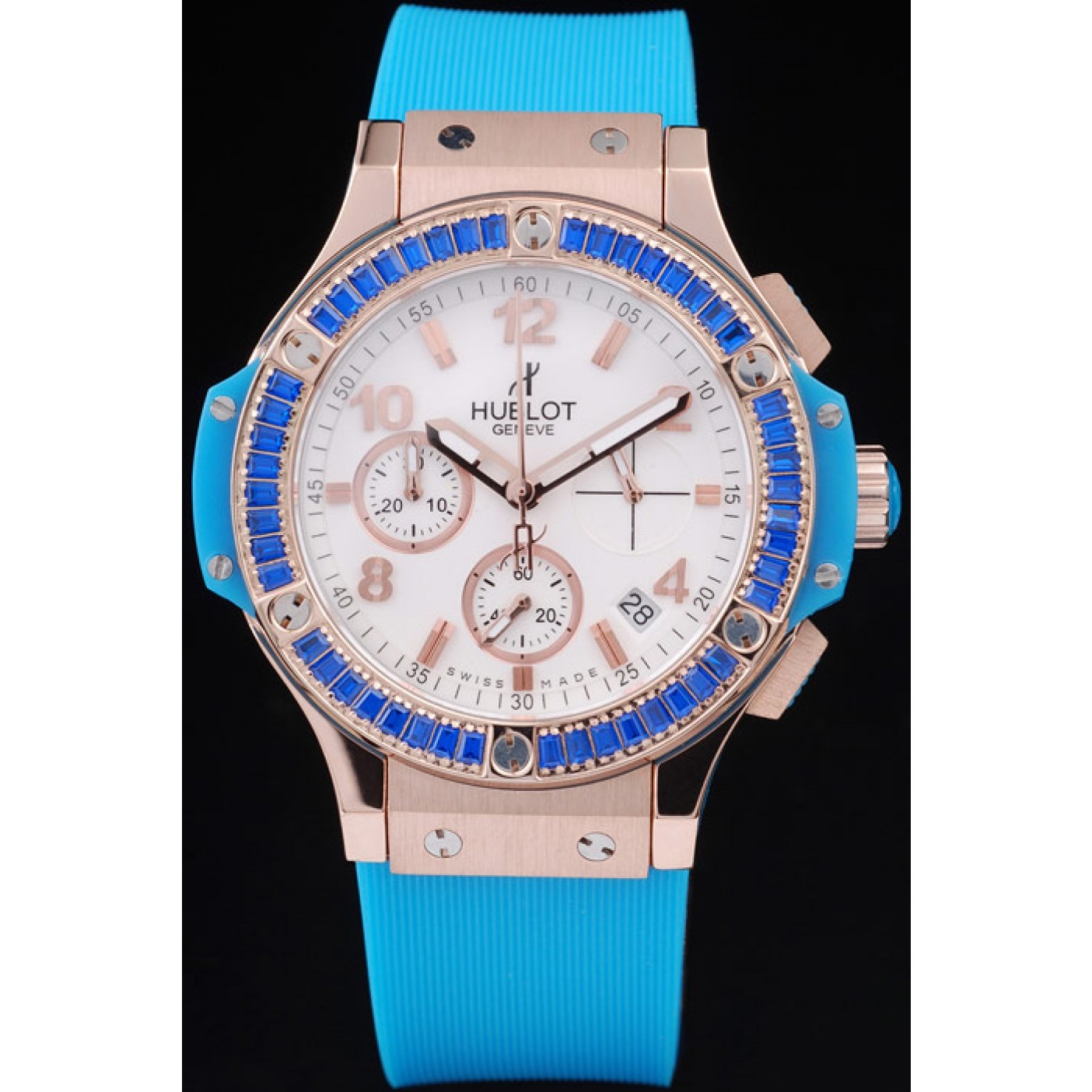 MiroTime Hublot Big Bang Tutti Frutti Blue Strap Gold Dial