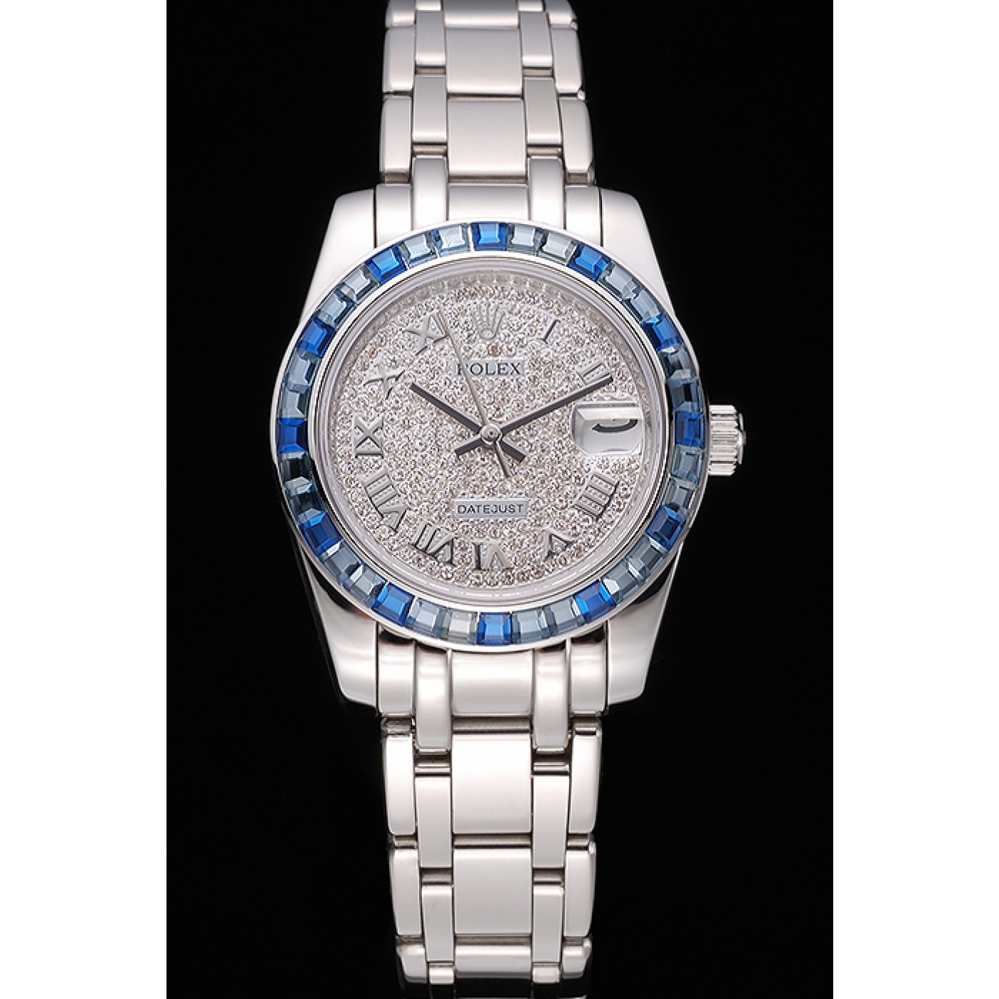 MiroTime Rolex Datejust Diamond Dial Blue Jewels Bezel Stainless Steel Case And Bracelet 622834