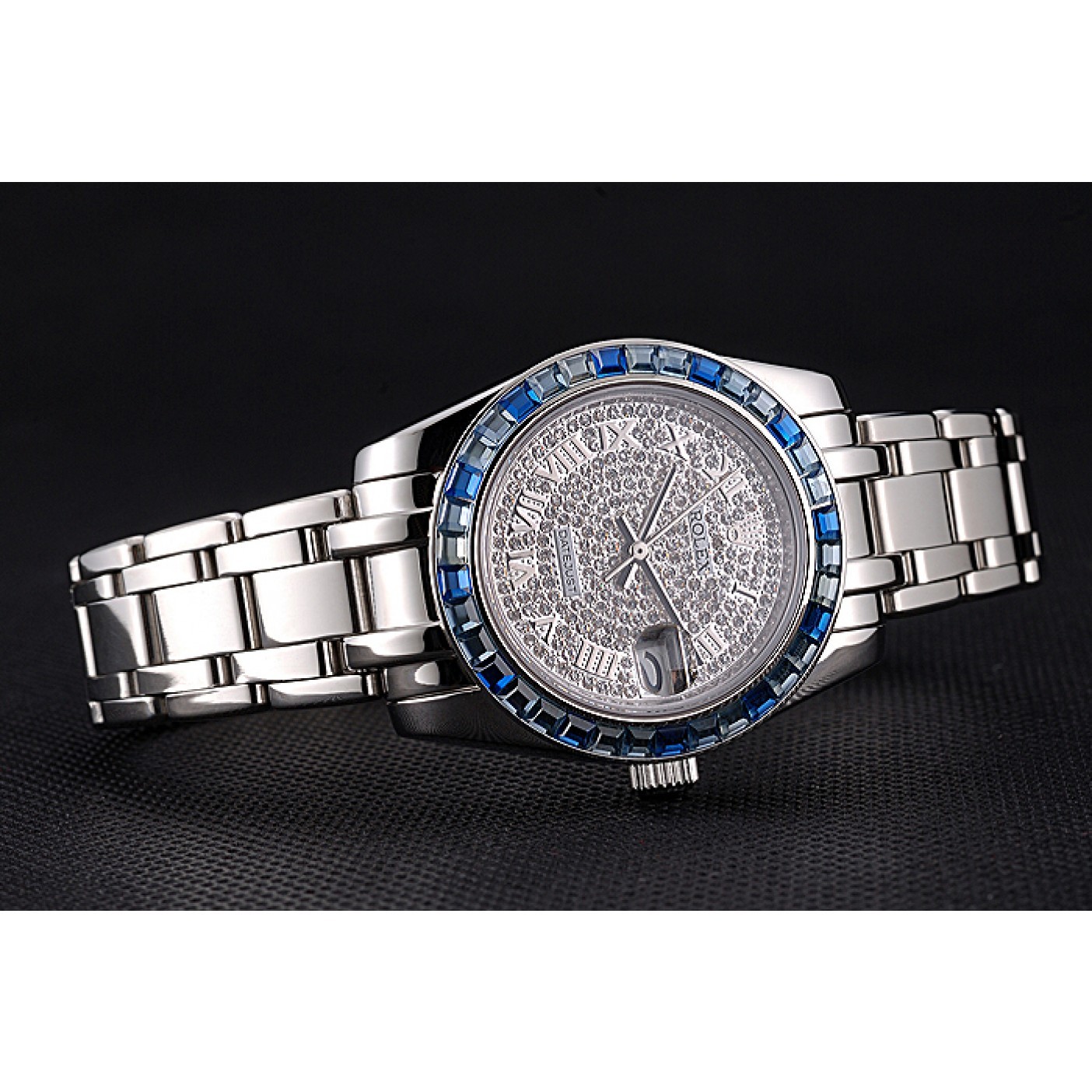 MiroTime Rolex Datejust Diamond Dial Blue Jewels Bezel Stainless Steel Case And Bracelet 622834