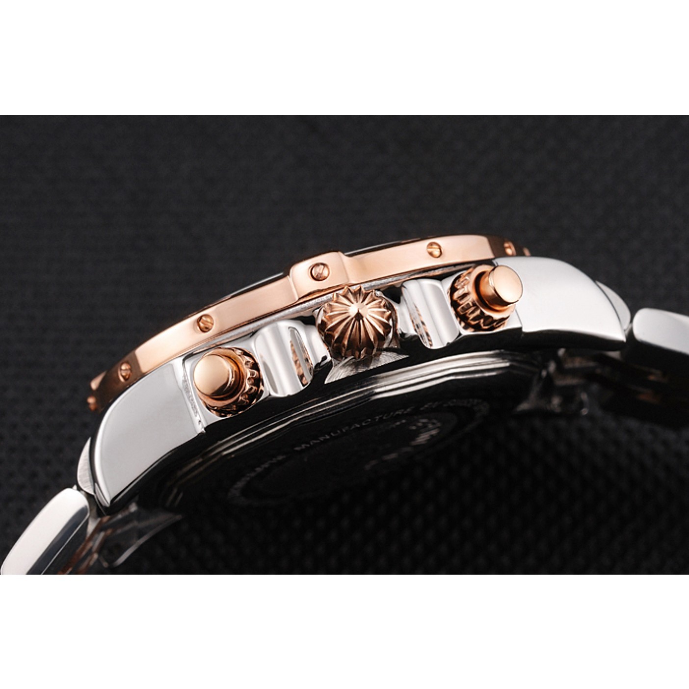MiroTime Breitling Chronomat Quartz Dark Blue Dial Rose Gold Case Stainless Steel Case Two Tone Bracelet