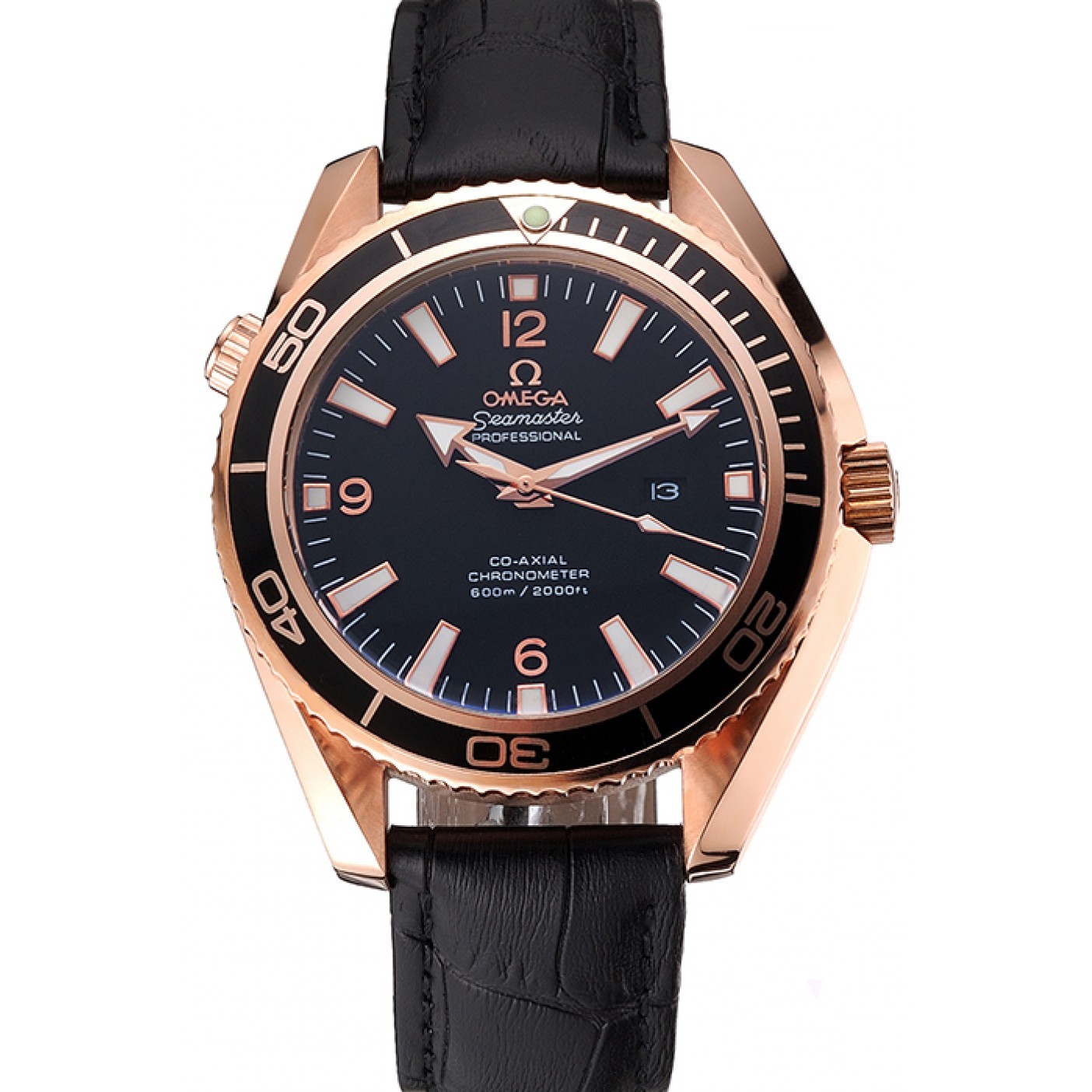 MiroTime Omega Seamaster Planet Ocean Ceragold Black Dial 622389