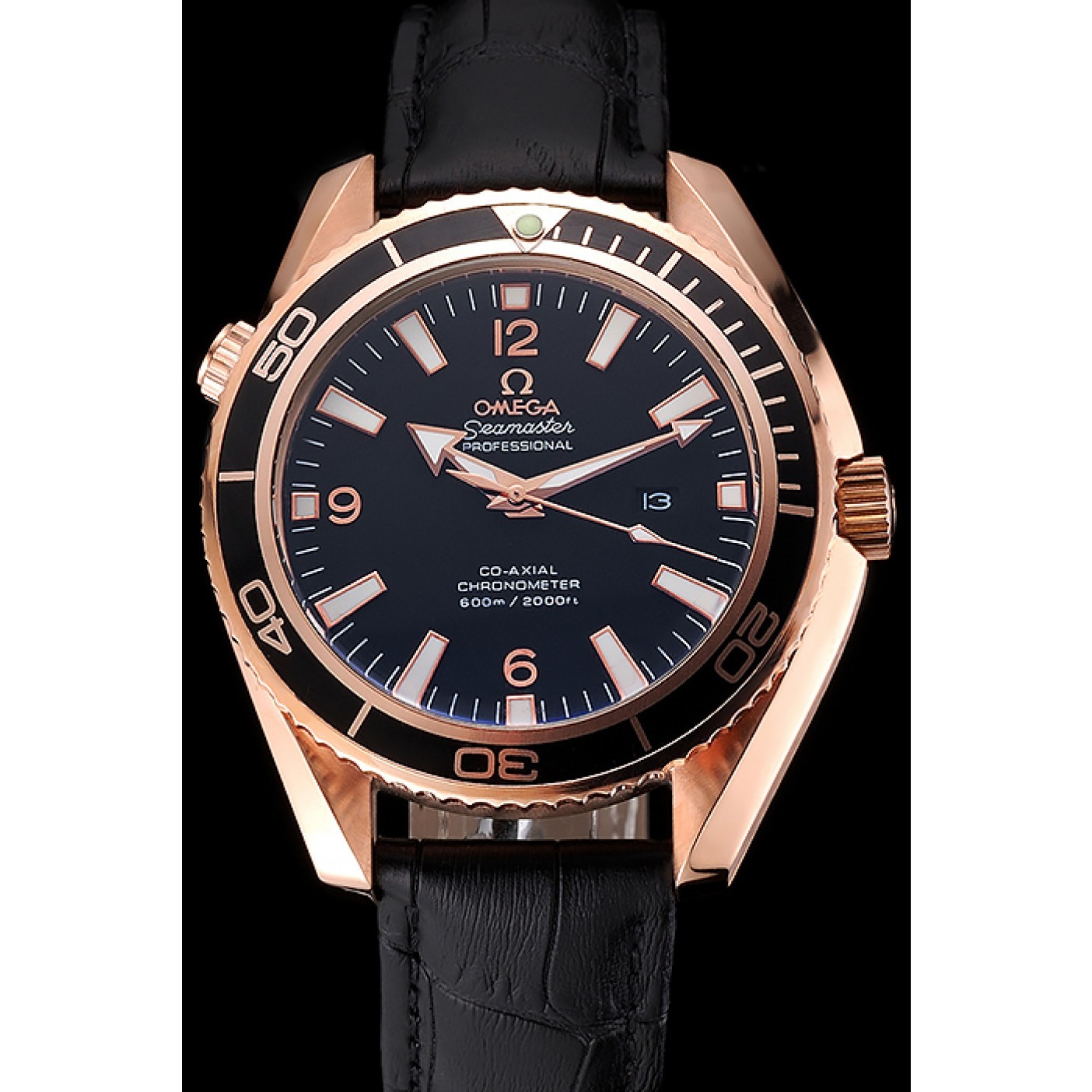 MiroTime Omega Seamaster Planet Ocean Ceragold Black Dial 622389