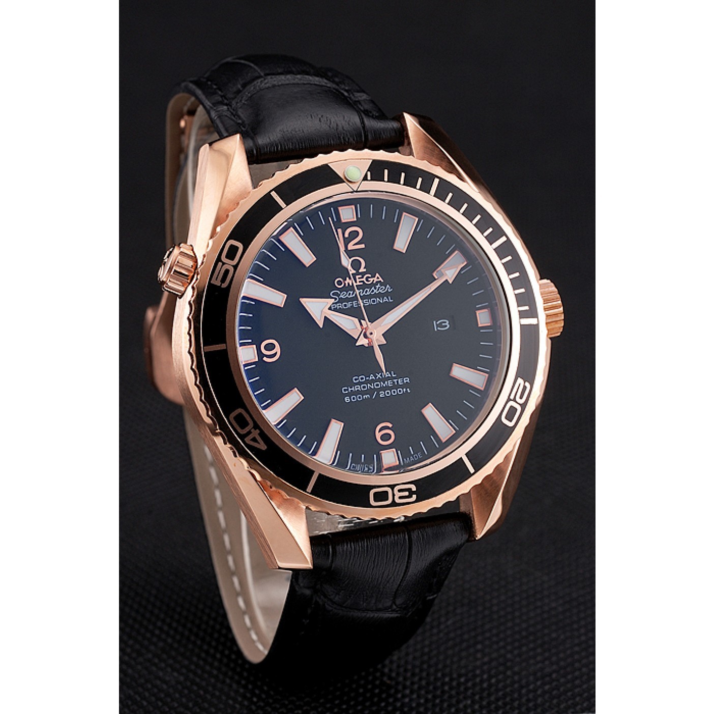 MiroTime Omega Seamaster Planet Ocean Ceragold Black Dial 622389
