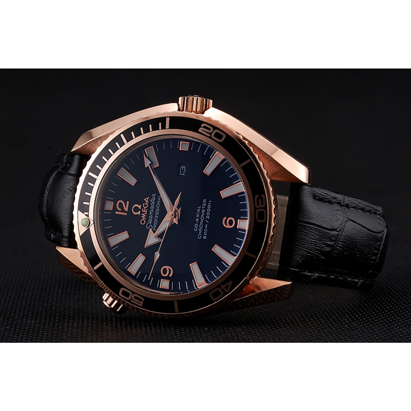 MiroTime Omega Seamaster Planet Ocean Ceragold Black Dial 622389