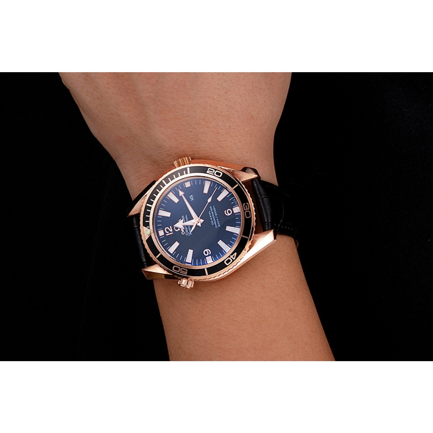 MiroTime Omega Seamaster Planet Ocean Ceragold Black Dial 622389