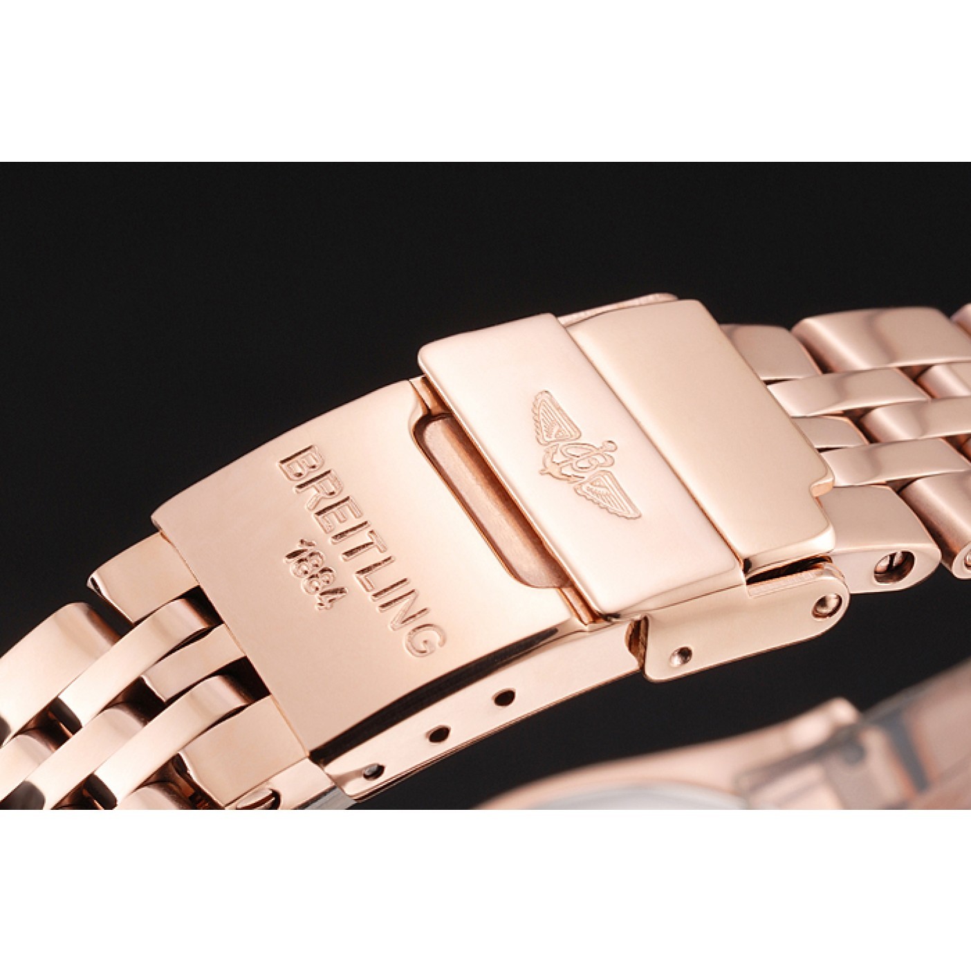 MiroTime Breitling Chronomat Quartz Dark Blue Dial Rose Gold Case And Bracelet