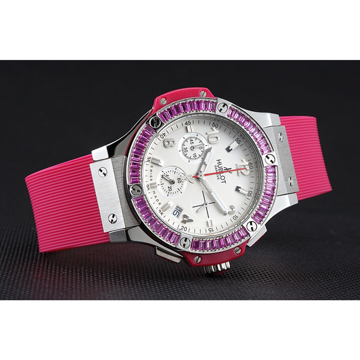 MiroTime Hublot Big Bang Tutti Frutti Pink Strap White Dial