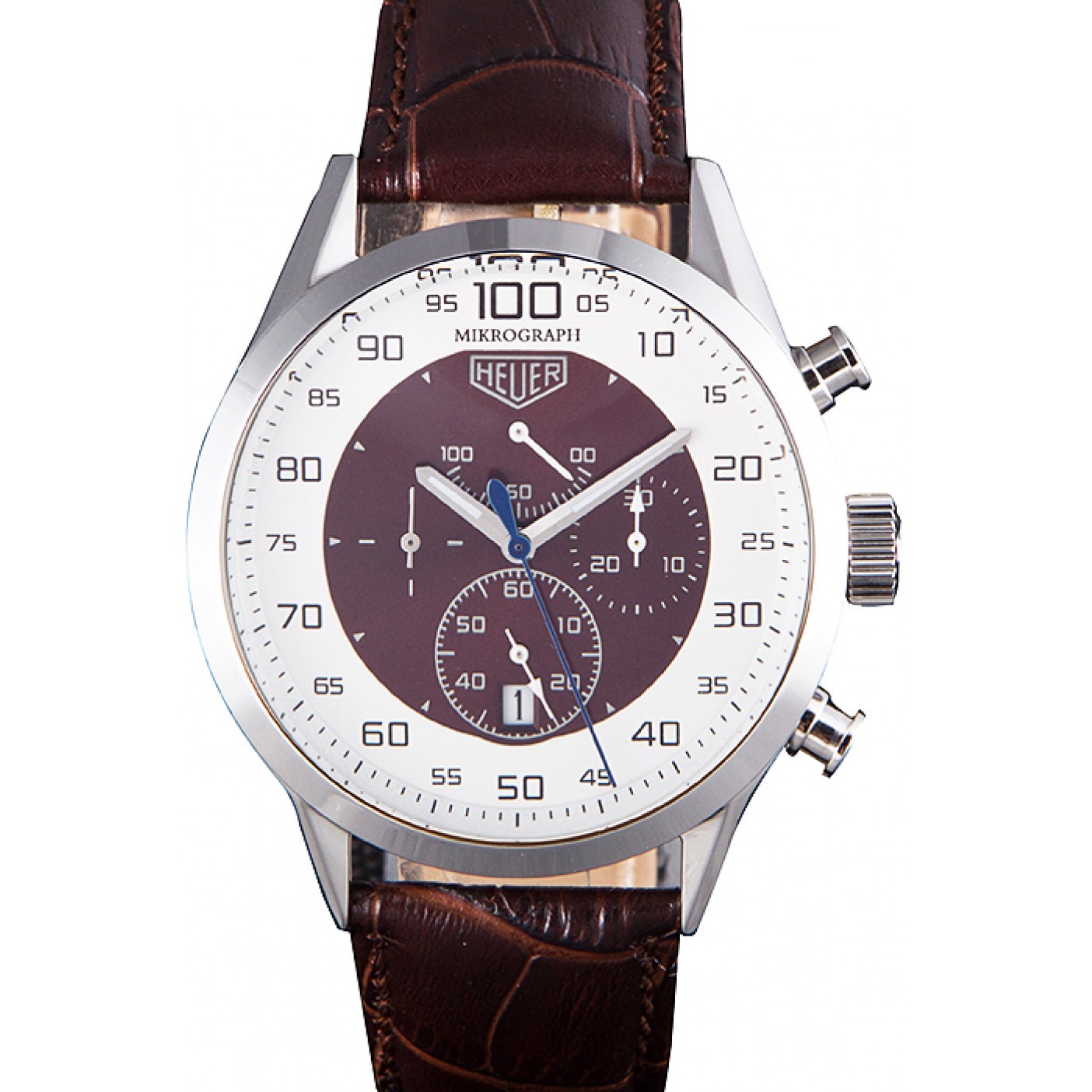 MiroTime Tag Heuer Carrera Mikrograph Limited Edition Brown Leather Strap 7916