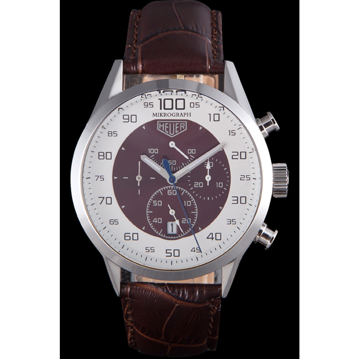 MiroTime Tag Heuer Carrera Mikrograph Limited Edition Brown Leather Strap 7916