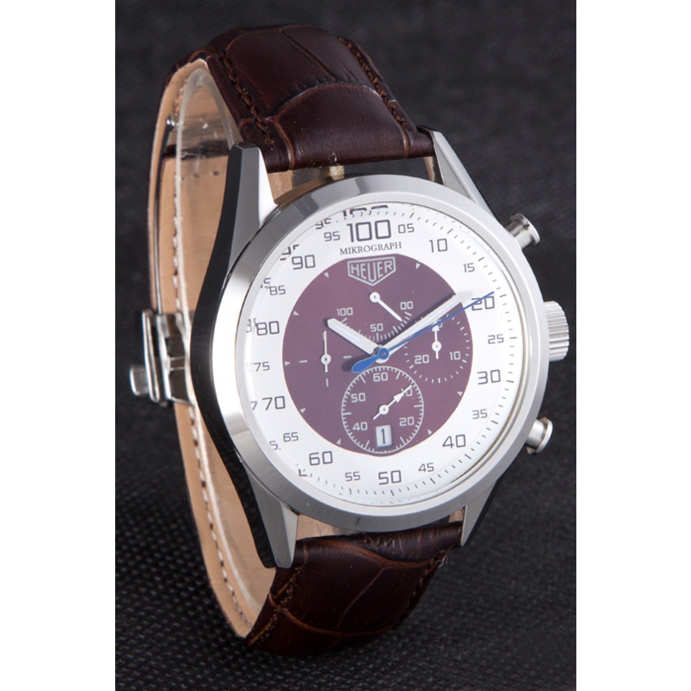 MiroTime Tag Heuer Carrera Mikrograph Limited Edition Brown Leather Strap 7916
