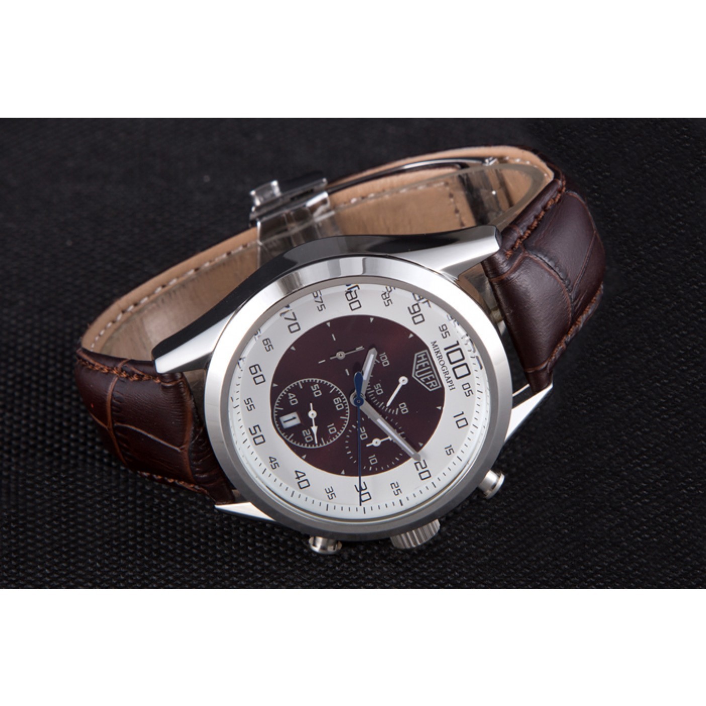 MiroTime Tag Heuer Carrera Mikrograph Limited Edition Brown Leather Strap 7916
