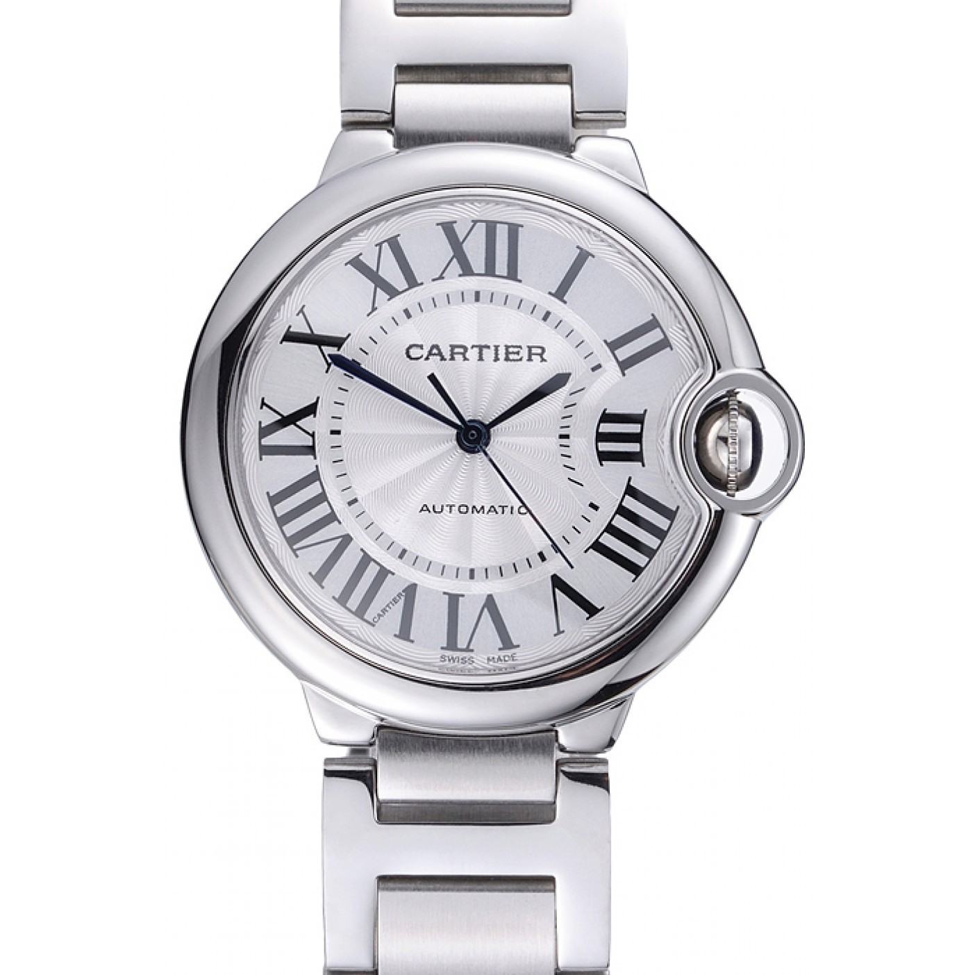 MiroTime Swiss Cartier Ballon Bleu Silver Dial Stainless Steel Bracelet