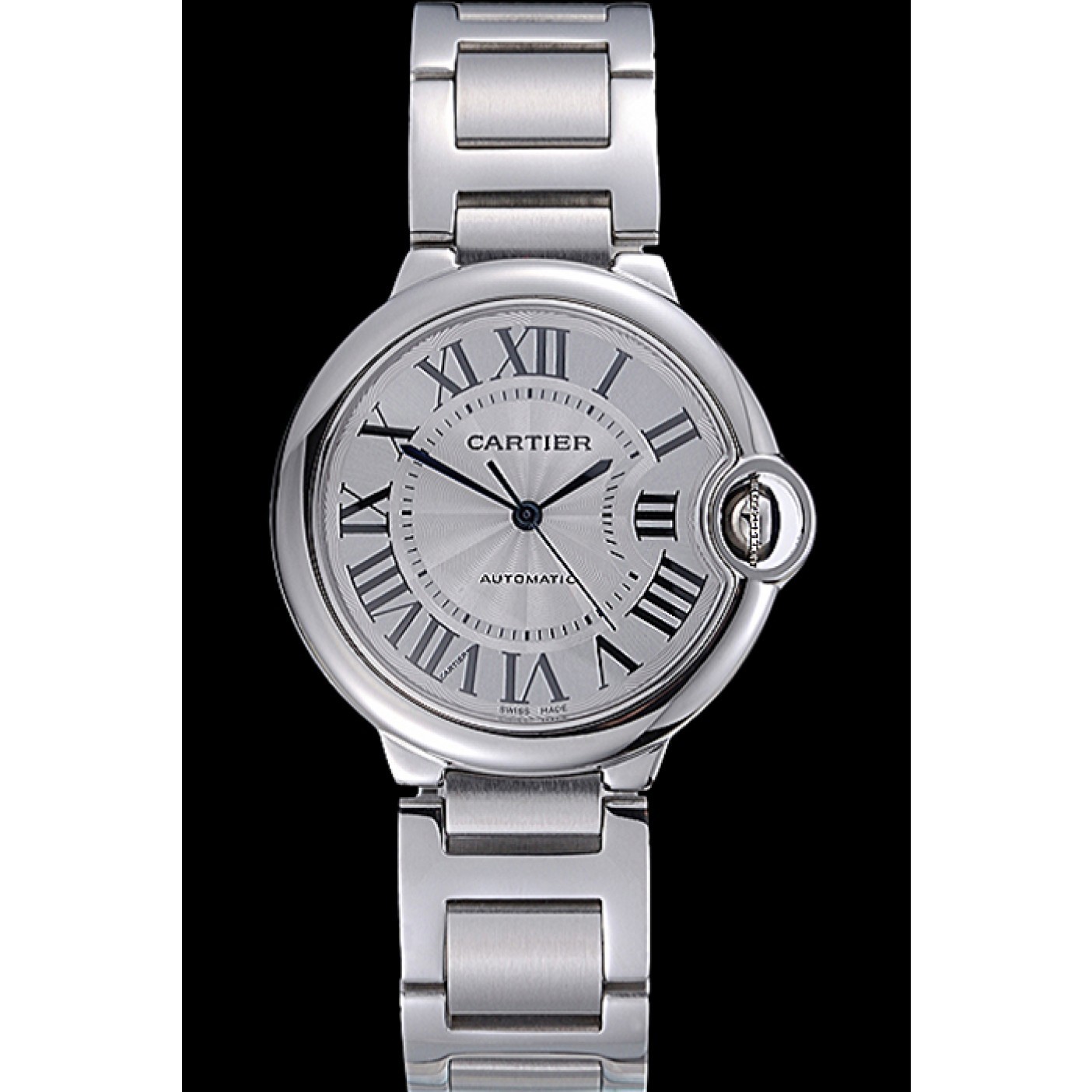 MiroTime Swiss Cartier Ballon Bleu Silver Dial Stainless Steel Bracelet
