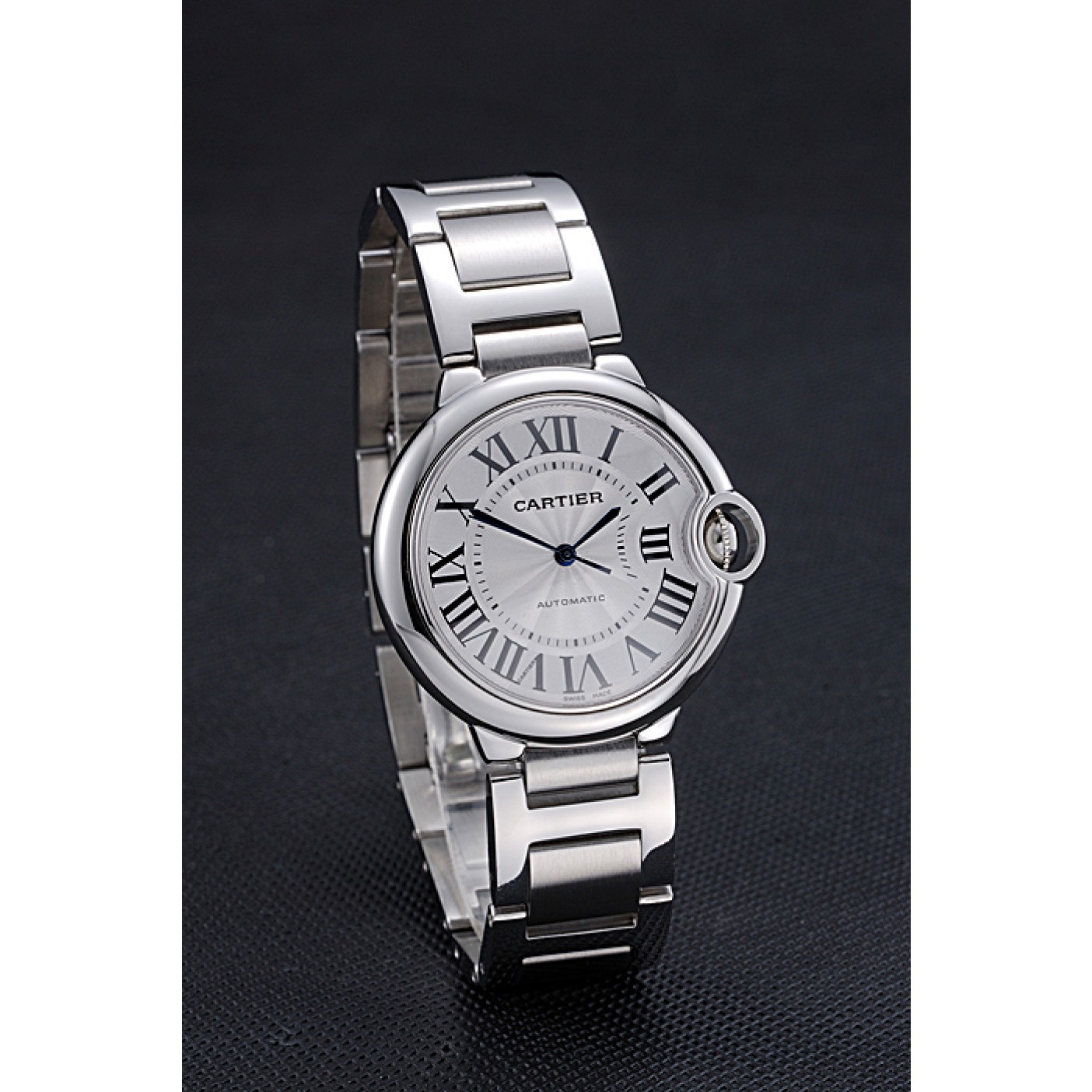 MiroTime Swiss Cartier Ballon Bleu Silver Dial Stainless Steel Bracelet