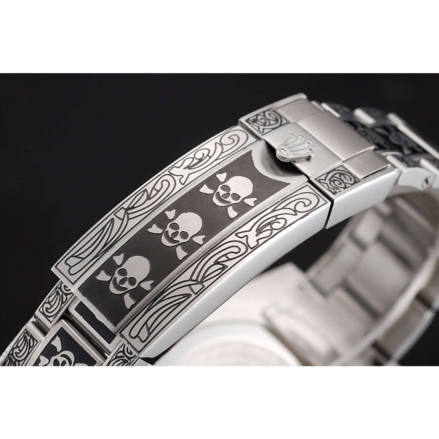 MiroTime Swiss Rolex Submariner Skull Limited Edition Blue Dial Vintage Case And Bracelet 1454091