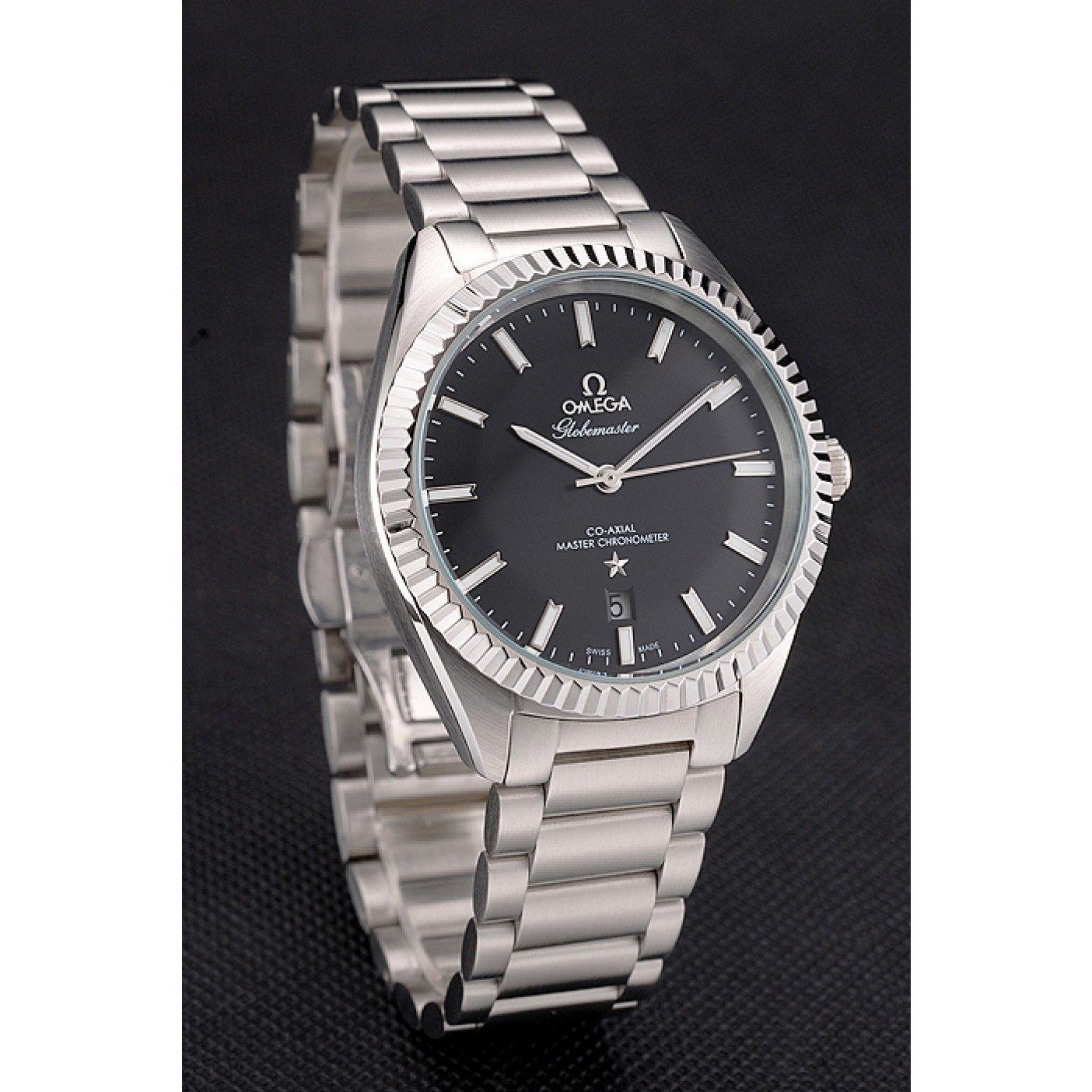 MiroTime Omega Globemaster Black Dial Stainless Steel Case And Bracelet