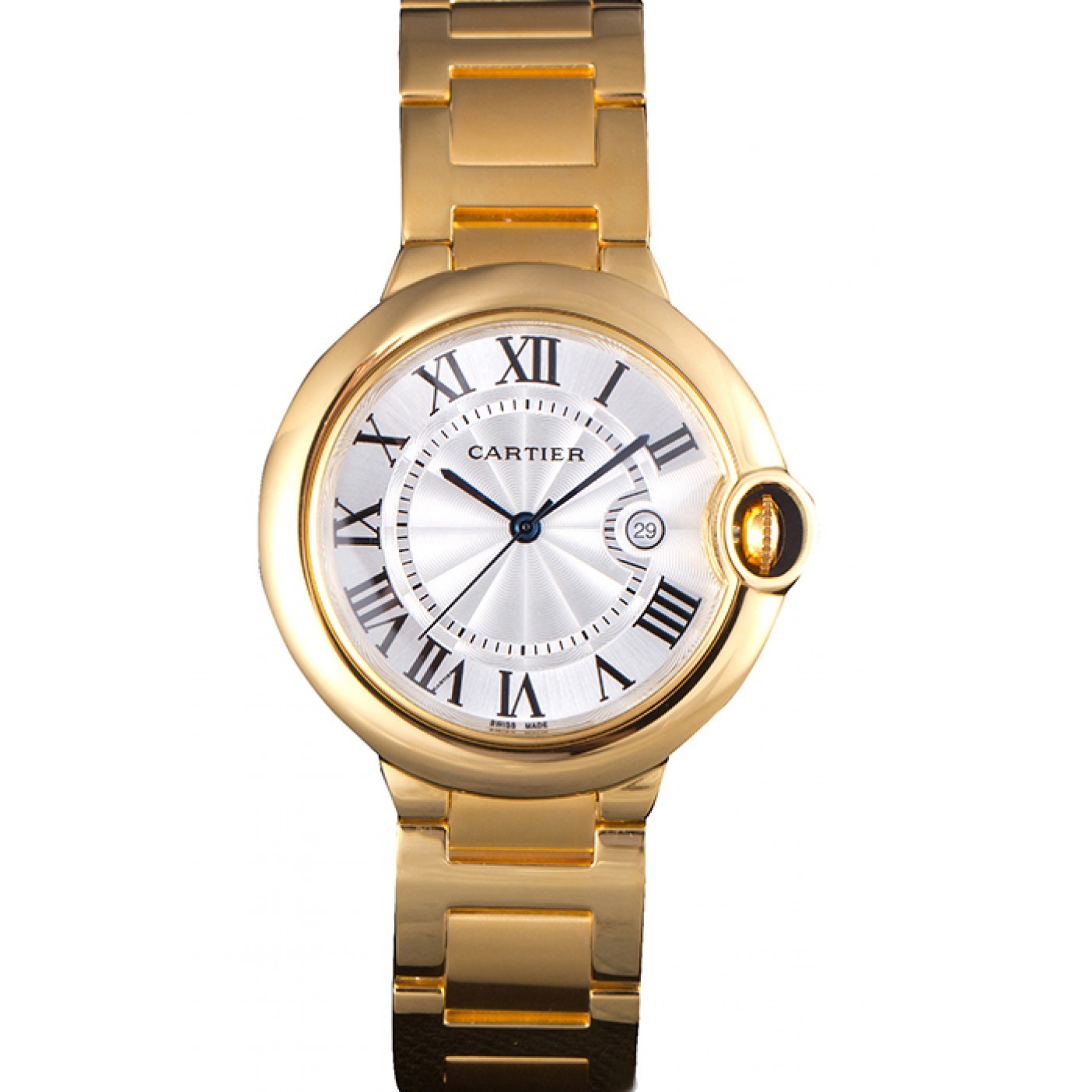 MiroTime Cartier Ballon Bleu 42mm White Dial Gold Case And Bracelet