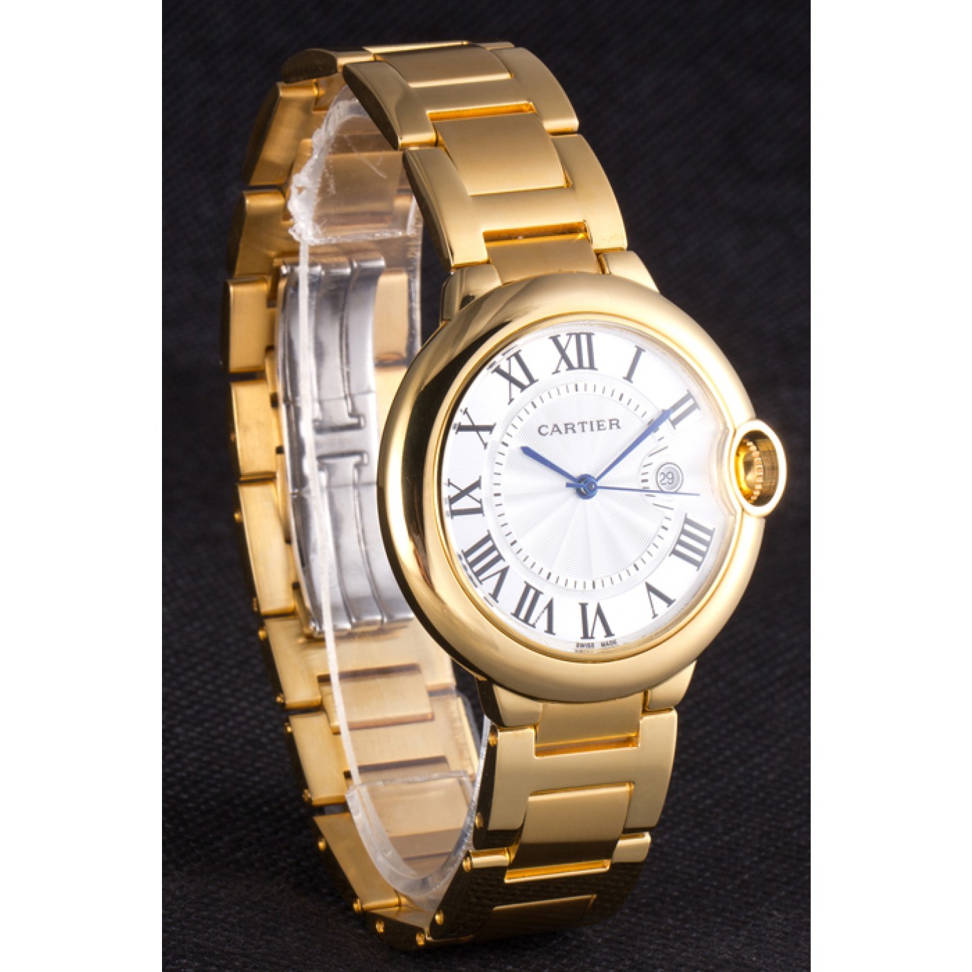 MiroTime Cartier Ballon Bleu 42mm White Dial Gold Case And Bracelet
