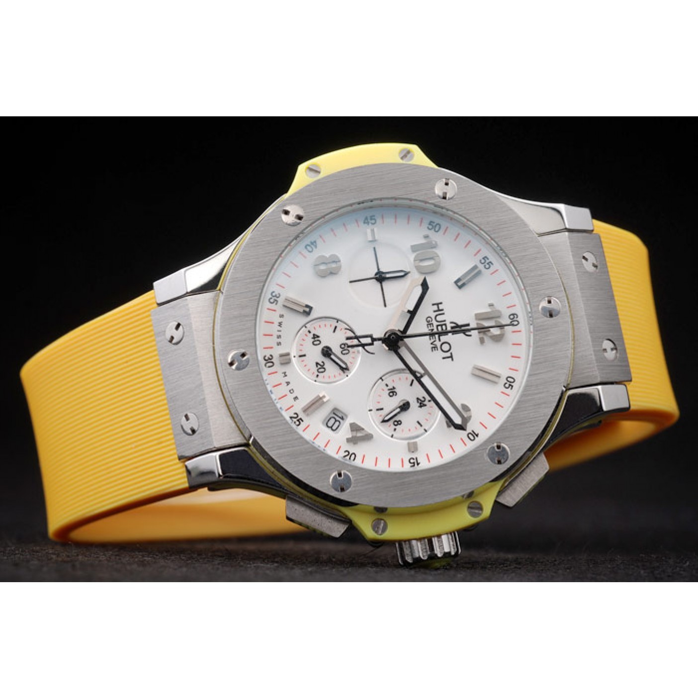 MiroTime Hublot Big Bang Yellow Strap White Dial Watch 98071