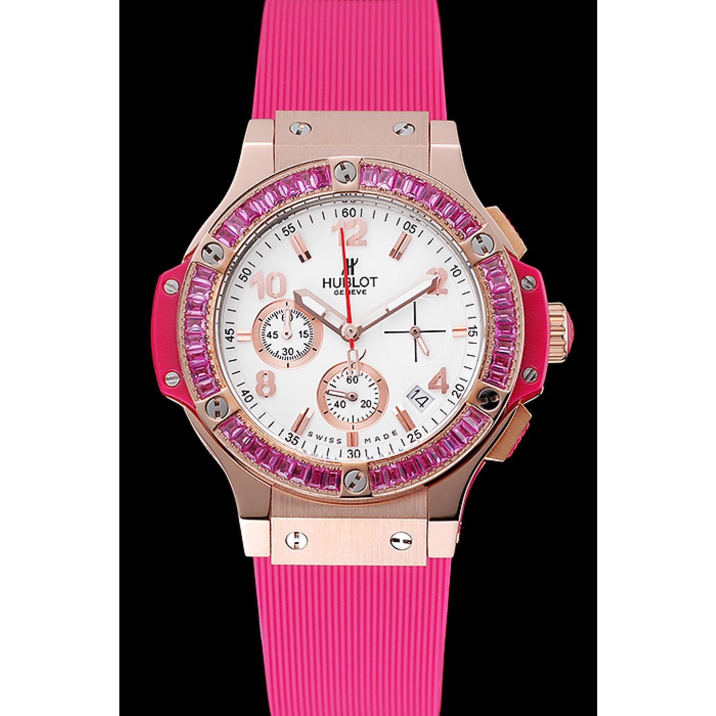 MiroTime Hublot Big Bang Tutti Frutti Pink Strap Gold Dial
