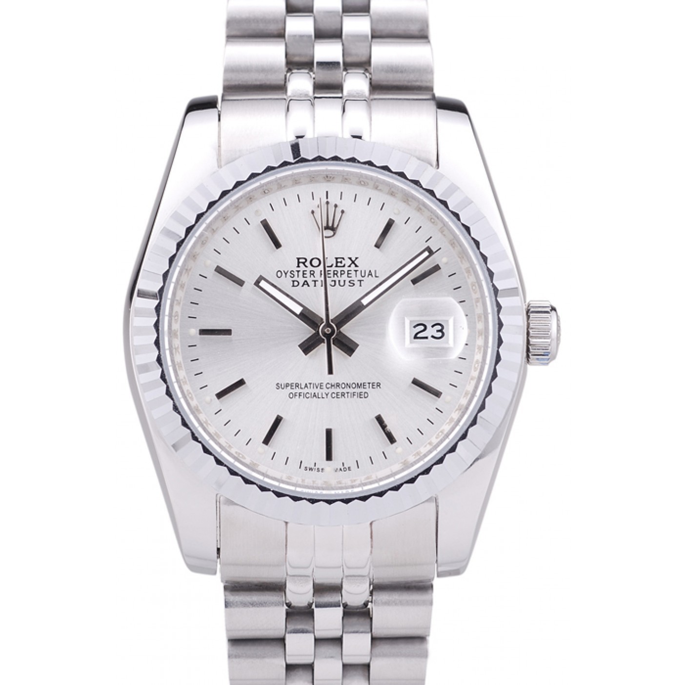 MiroTime Rolex Datejust Silver Dial Ribbed Bezel 7457