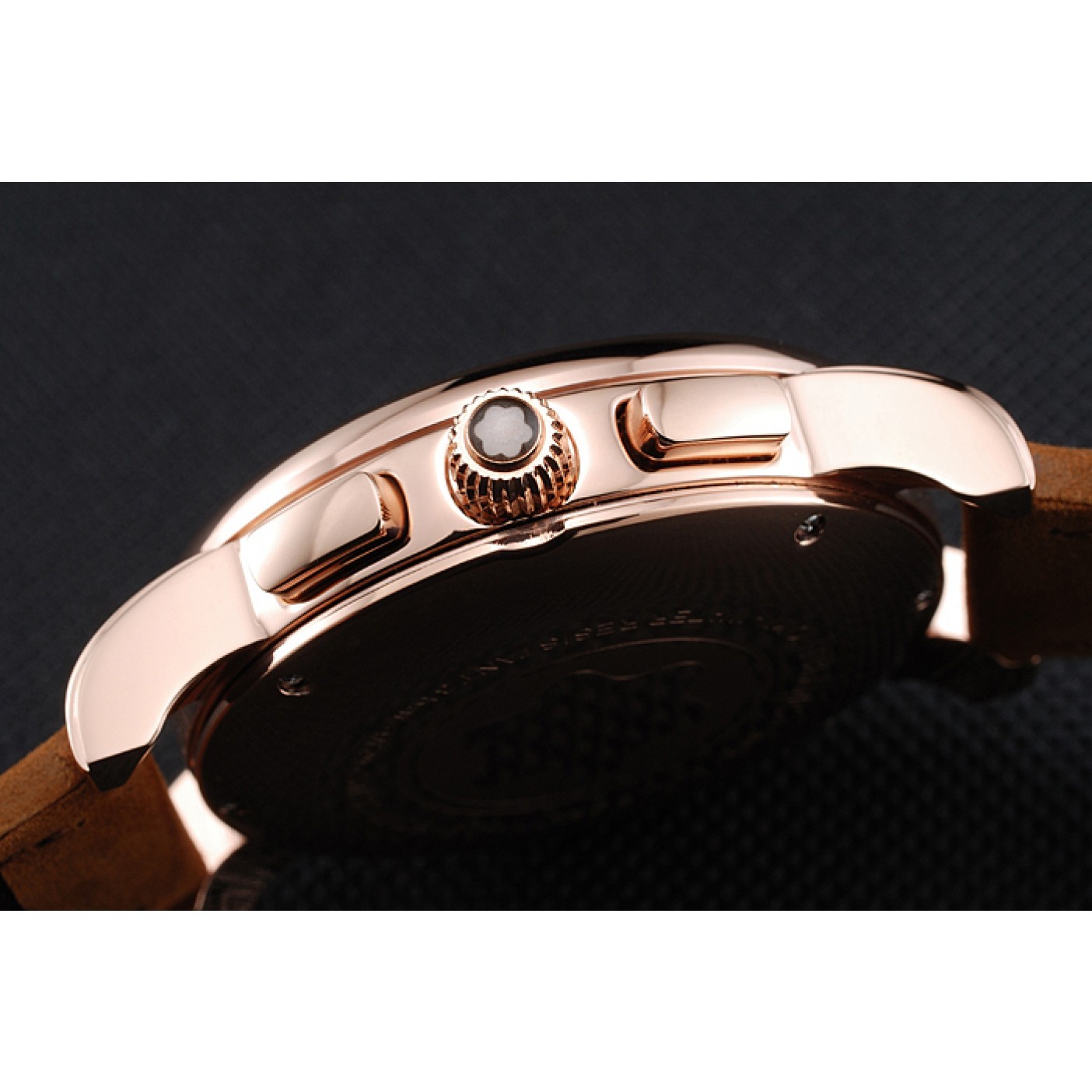 MiroTime Montblanc Twinfly Chronograph White Dial Brown Suede Leather Bracelet 1454116