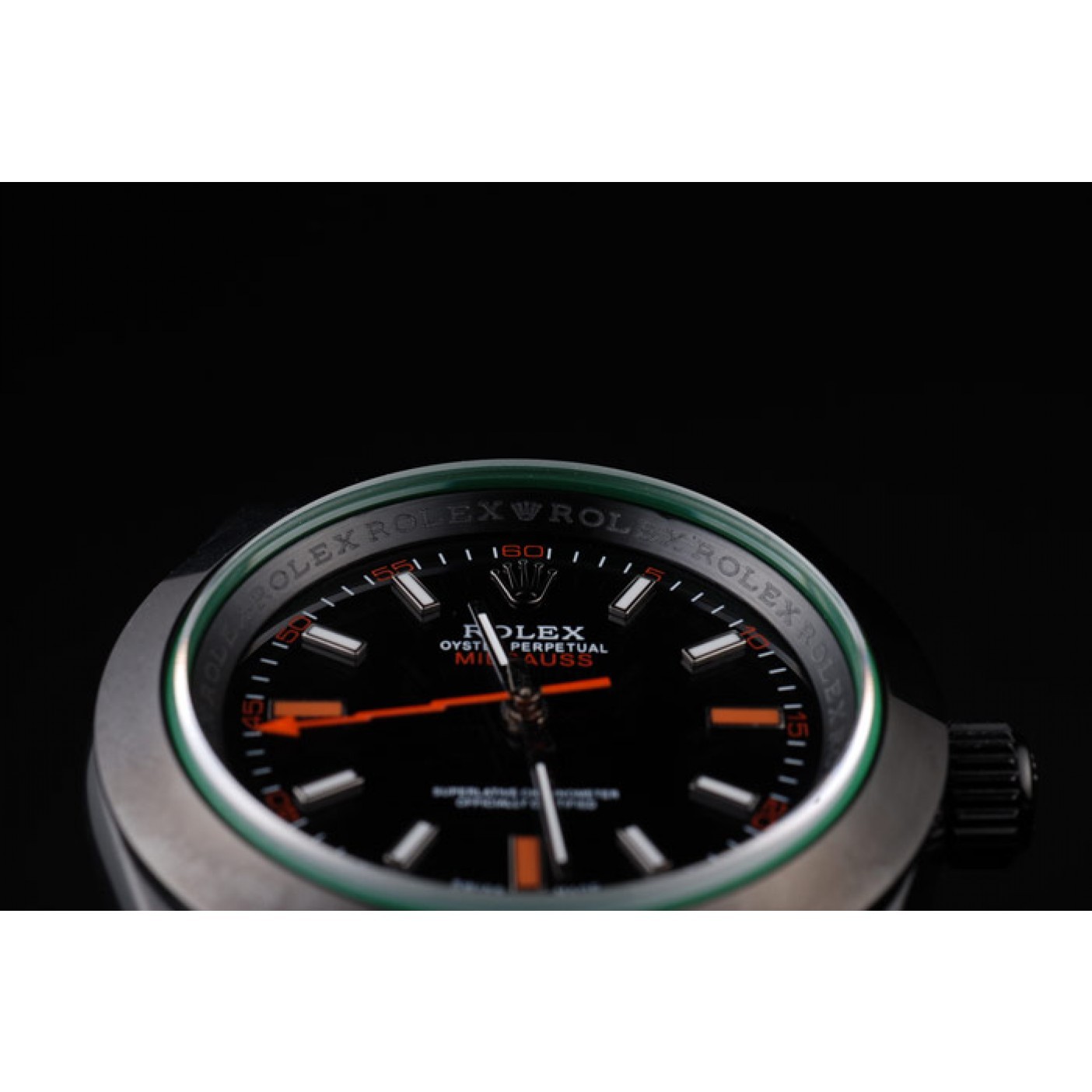 MiroTime Rolex Milgauss Pro-Hunter Tinted Green Saphire Black Dial