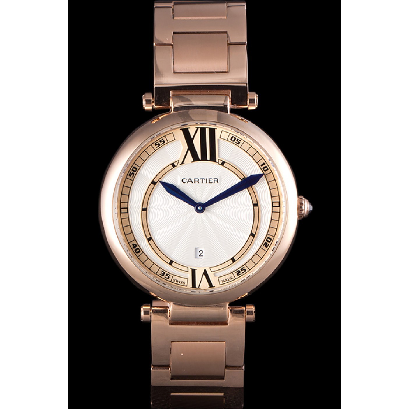 MiroTime Cartier Ballon Bleu Rose Gold Stainelss Steel Strap White Dial 621453