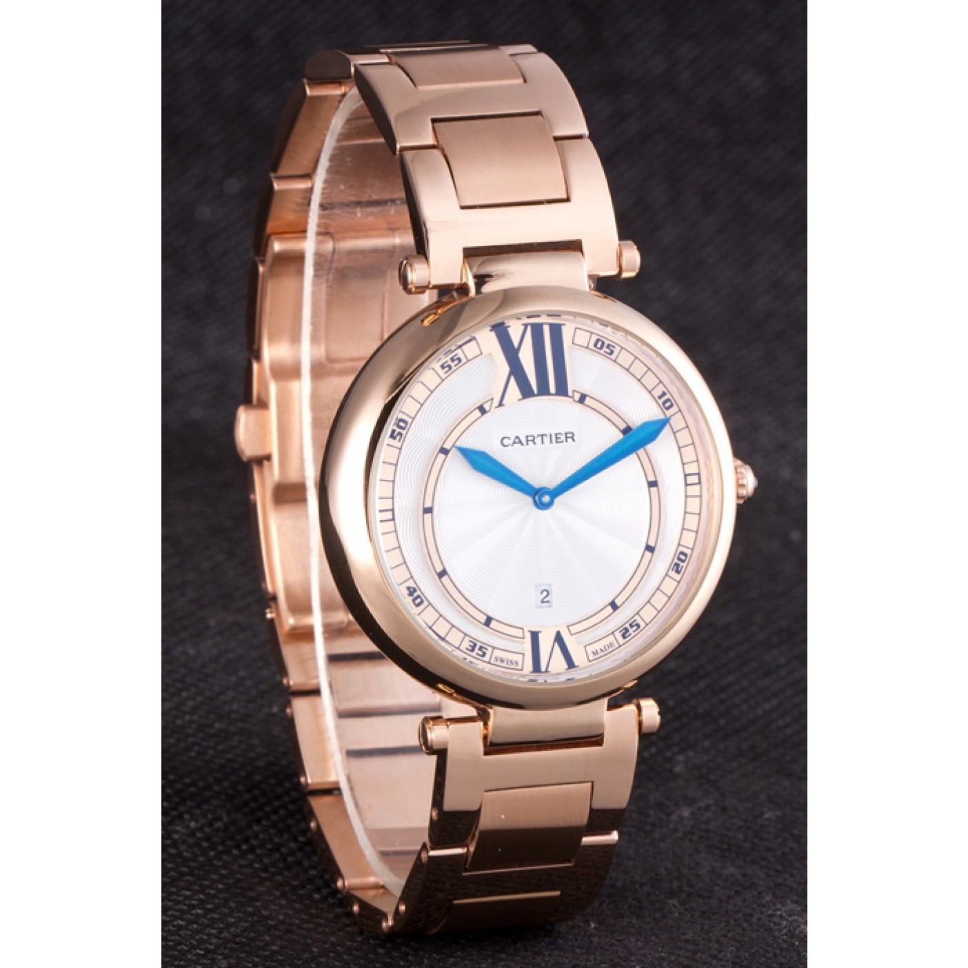 MiroTime Cartier Ballon Bleu Rose Gold Stainelss Steel Strap White Dial 621453