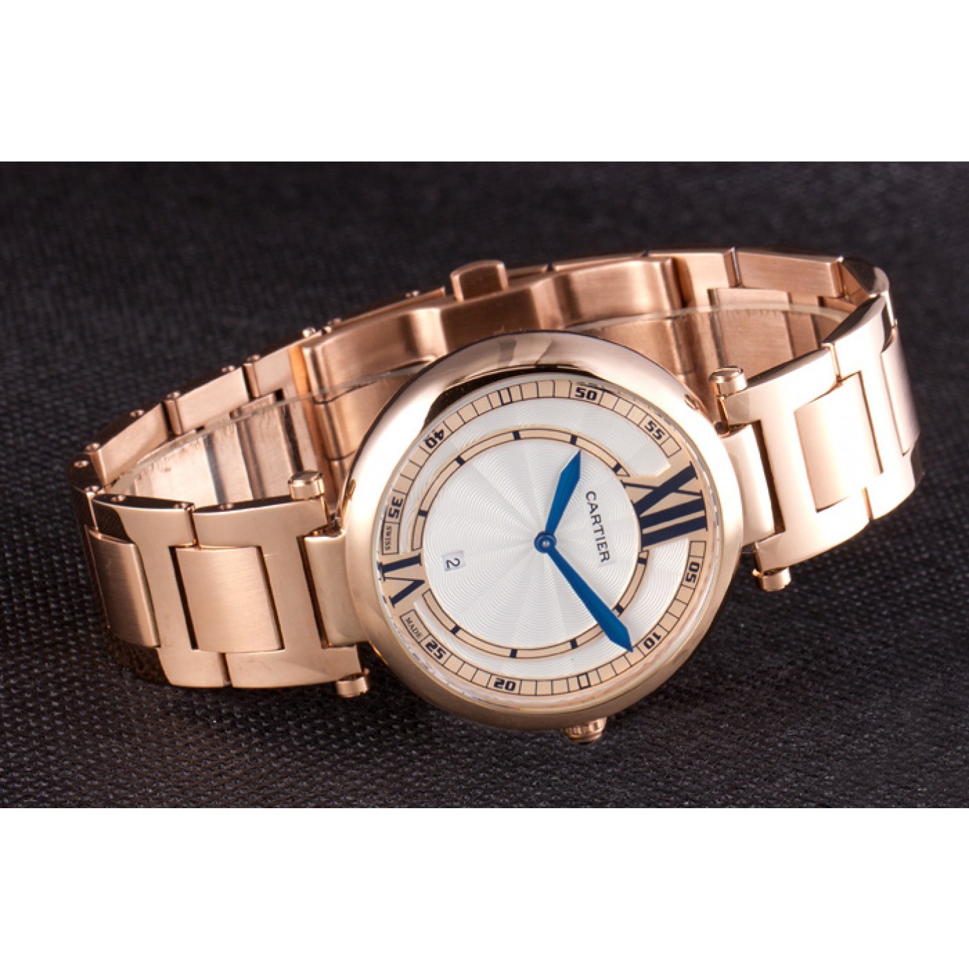 MiroTime Cartier Ballon Bleu Rose Gold Stainelss Steel Strap White Dial 621453