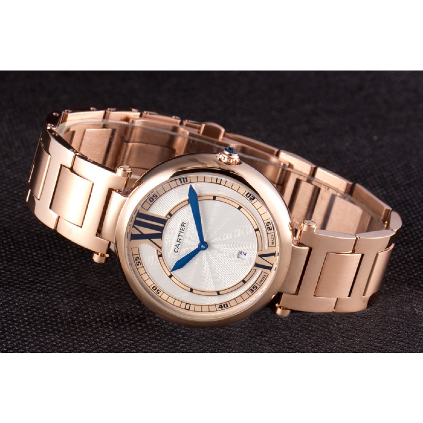 MiroTime Cartier Ballon Bleu Rose Gold Stainelss Steel Strap White Dial 621453
