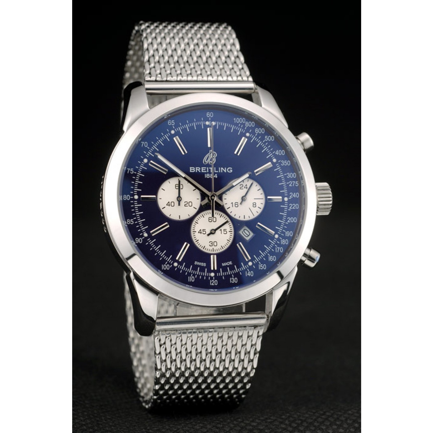 MiroTime Breitling Transocean Stainless Steel Case Blue Dial