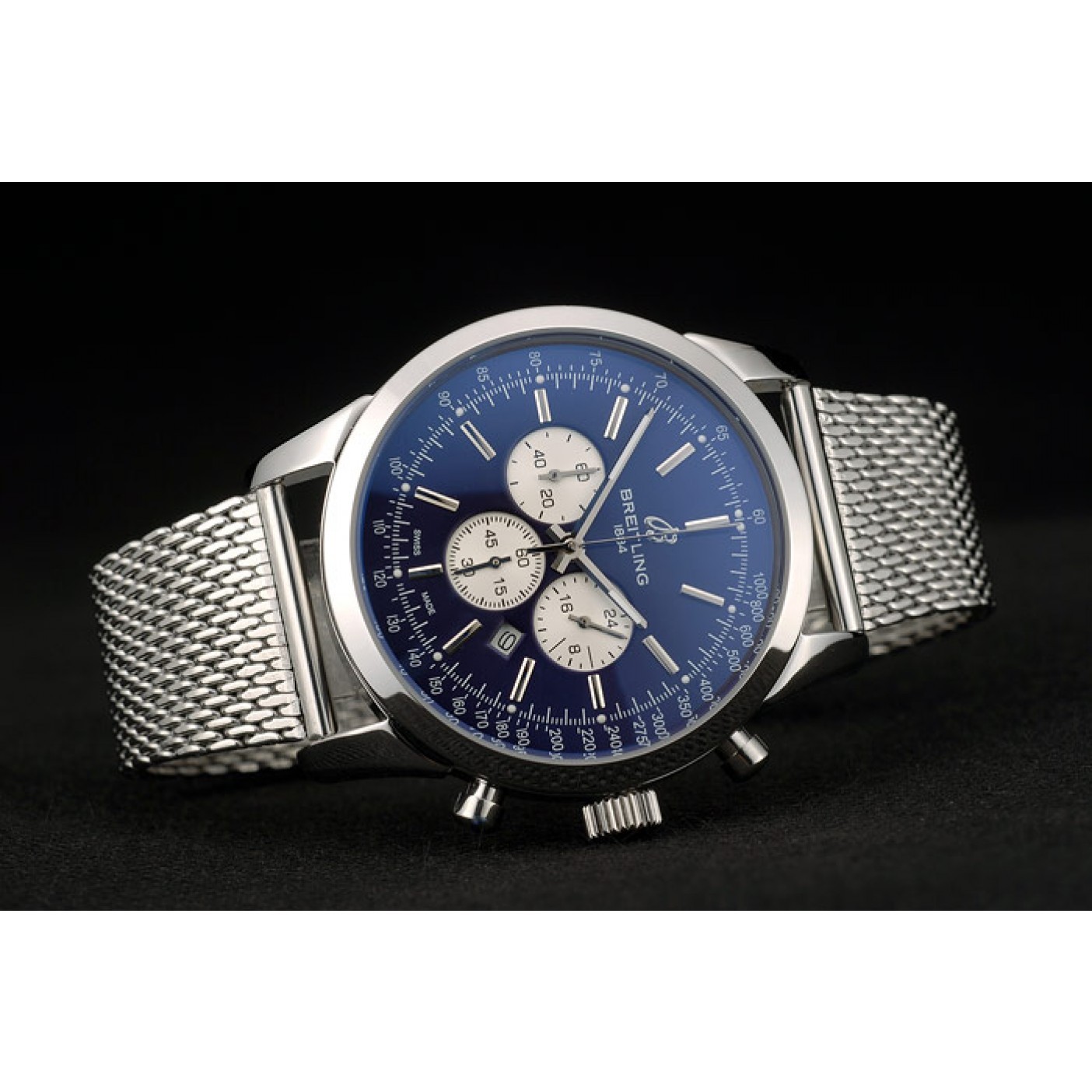 MiroTime Breitling Transocean Stainless Steel Case Blue Dial