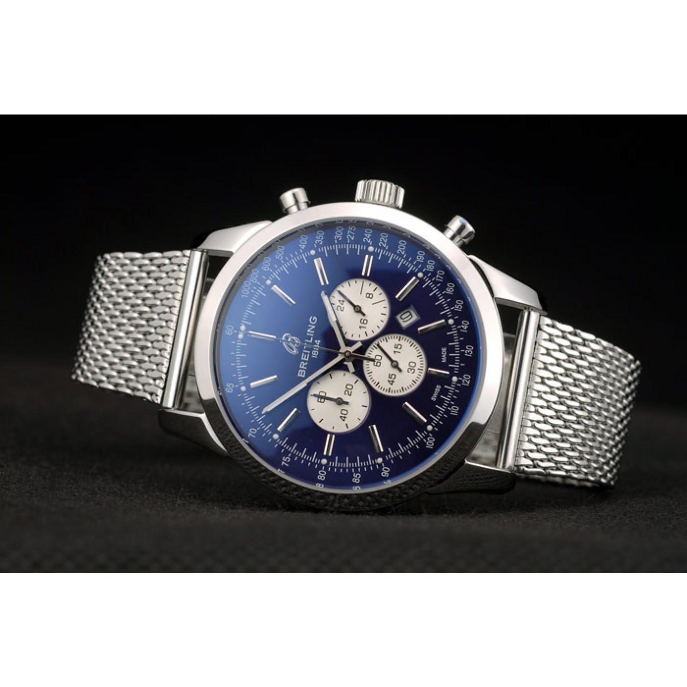 MiroTime Breitling Transocean Stainless Steel Case Blue Dial