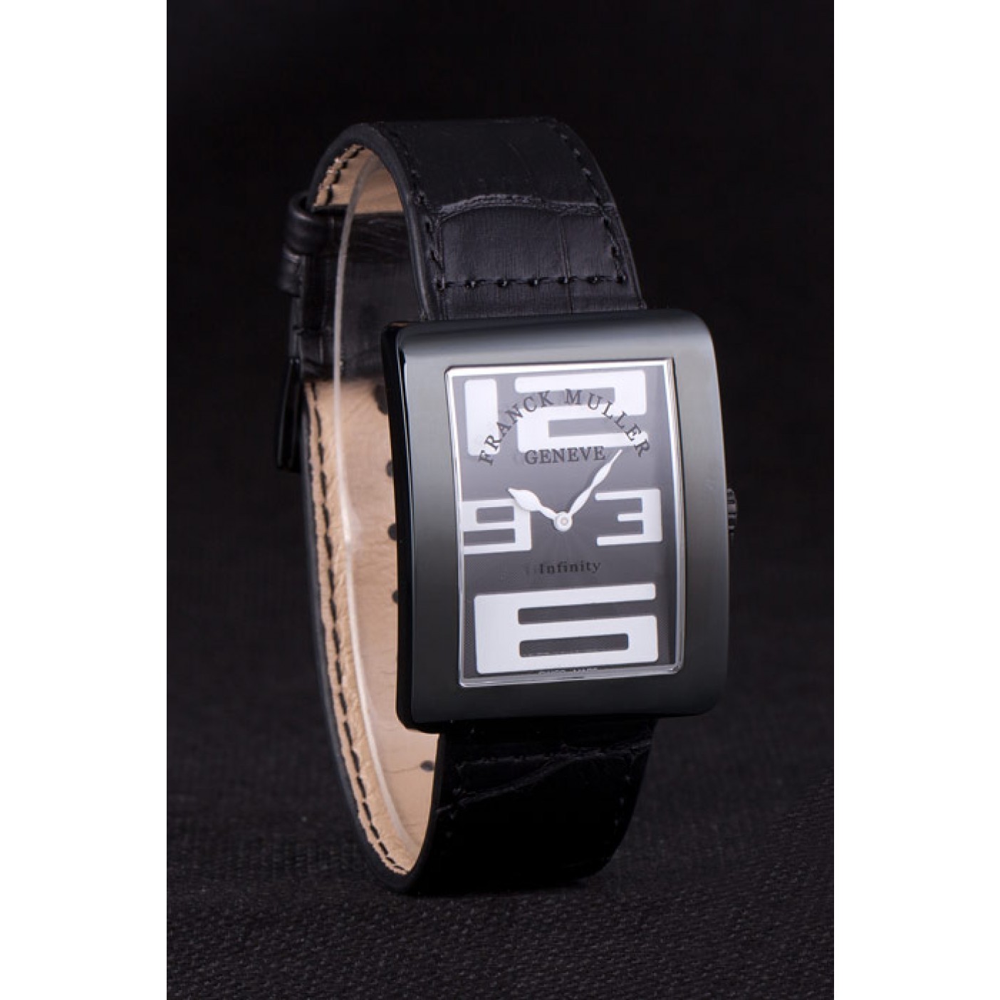 MiroTime Franck Muller Infinity White Dial Numbers Black Croco Bracelet 80272