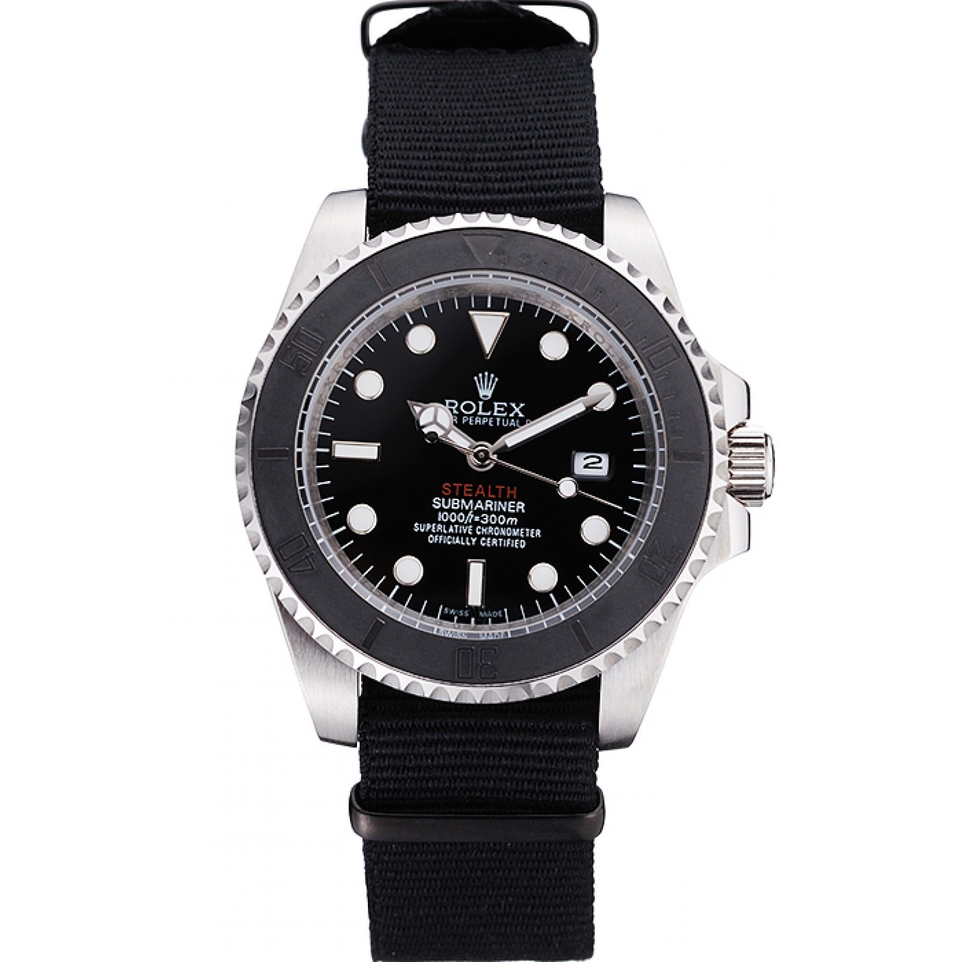 MiroTime Rolex Submariner STEALTH MK IV Black Fabric Band rl424 621386