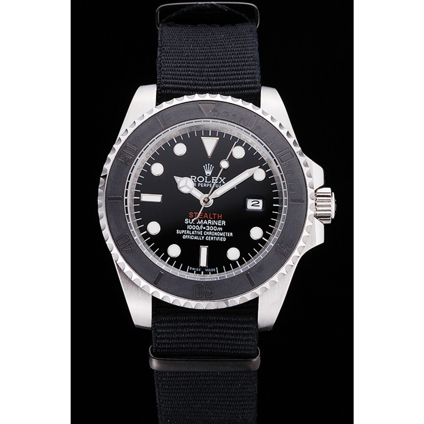 MiroTime Rolex Submariner STEALTH MK IV Black Fabric Band rl424 621386