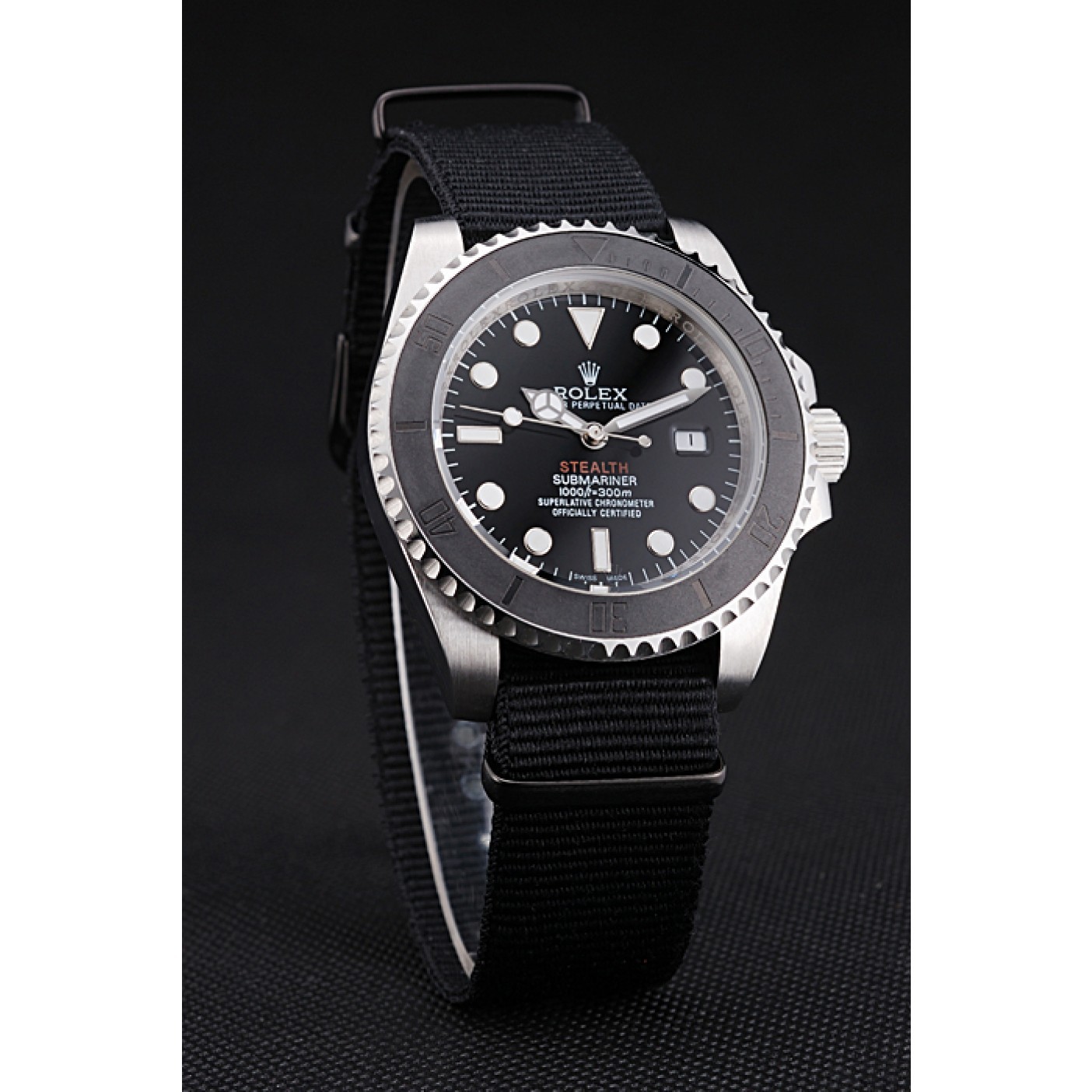 MiroTime Rolex Submariner STEALTH MK IV Black Fabric Band rl424 621386
