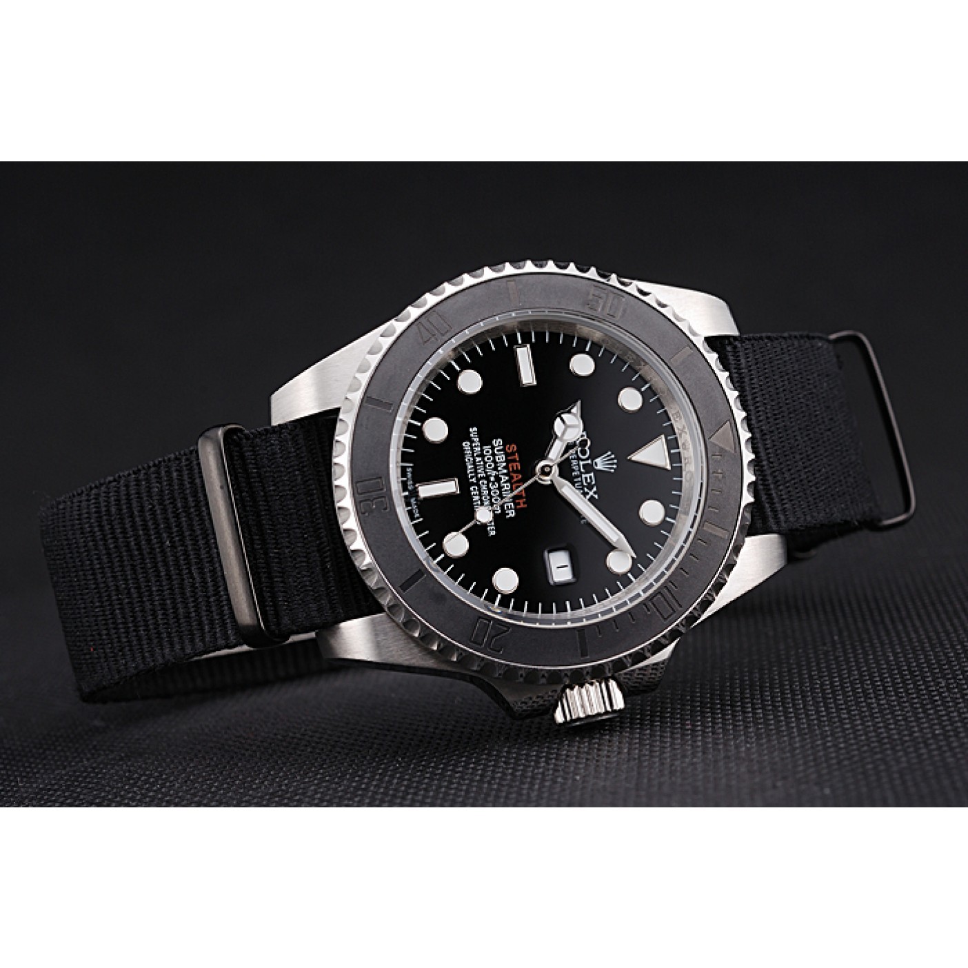 MiroTime Rolex Submariner STEALTH MK IV Black Fabric Band rl424 621386