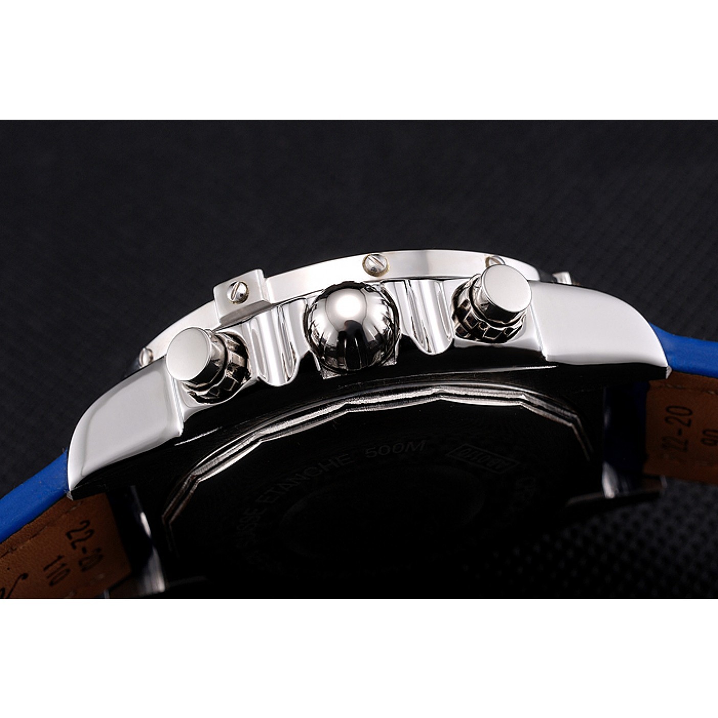 MiroTime Breitling Chronomat Frecce Tricolori Blue Dial Stainless Steel Case Blue Leather Strap