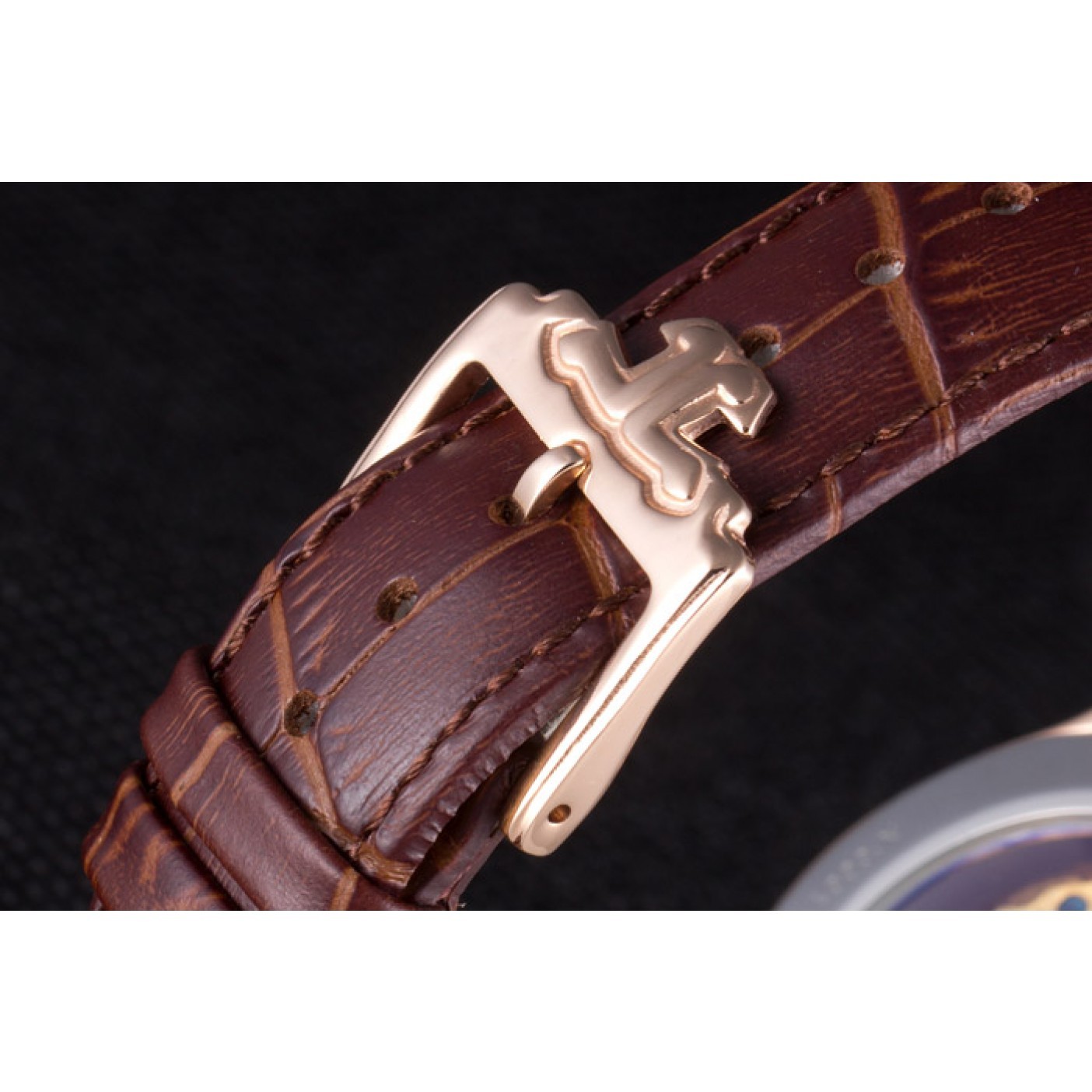 MiroTime Jaeger Lecoultre Tourbillon Perpetuel Gold Bezel Brown Leather Band 621618
