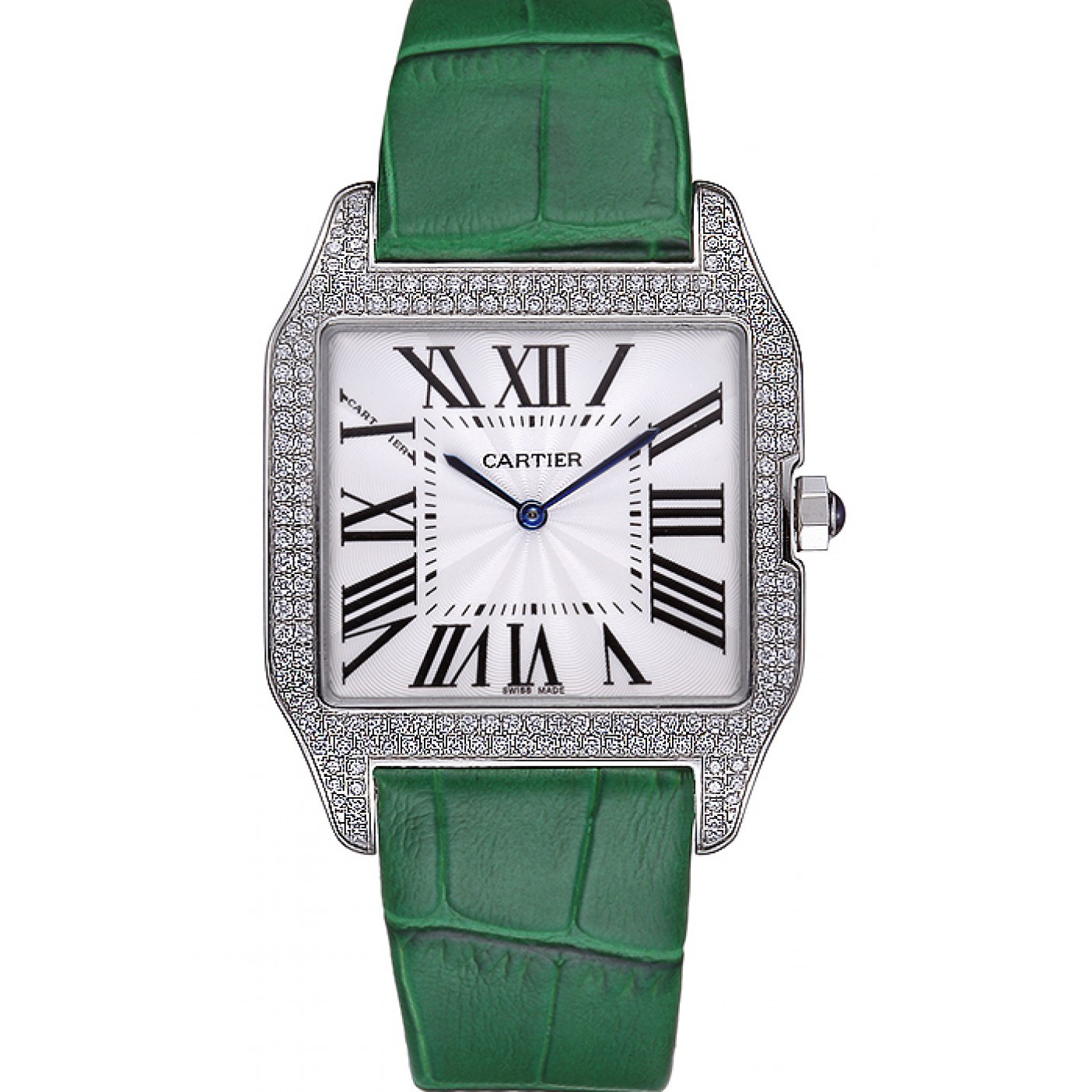 MiroTime Cartier Santos 100 Diamond Silver Bezel 621929