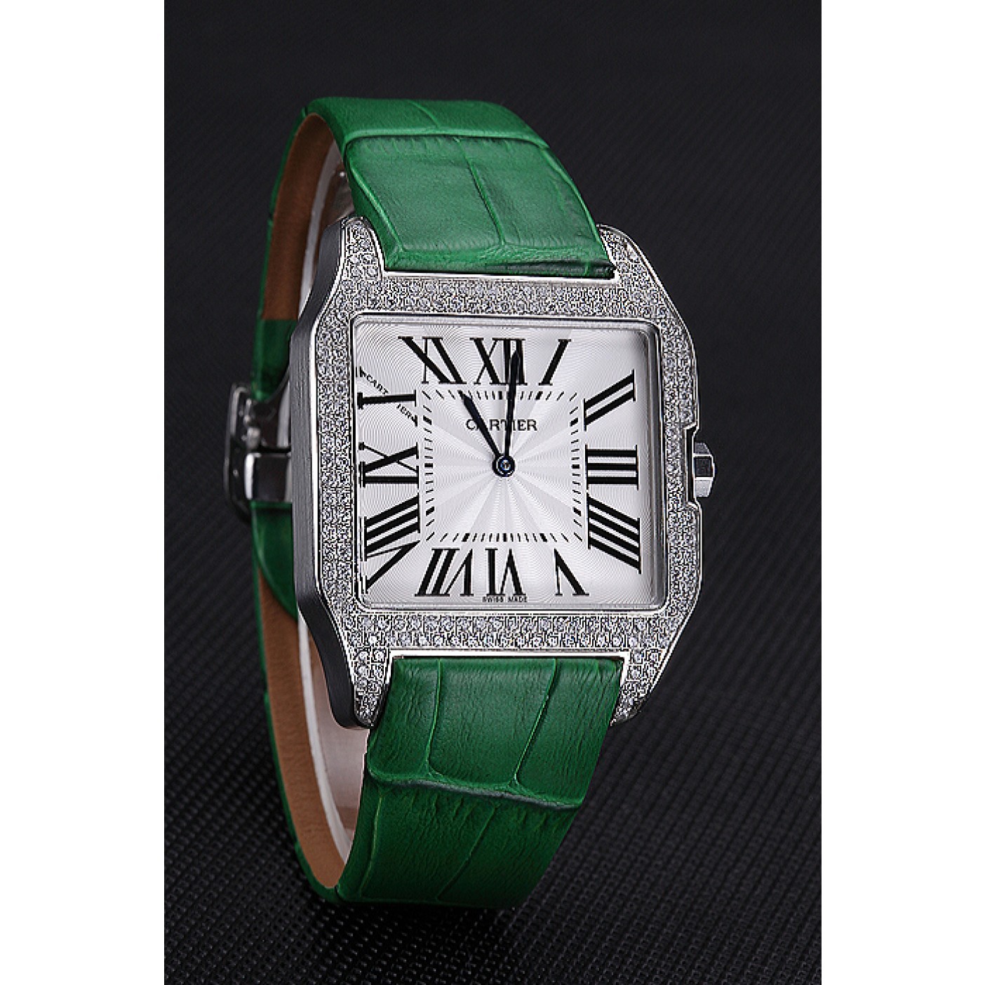 MiroTime Cartier Santos 100 Diamond Silver Bezel 621929