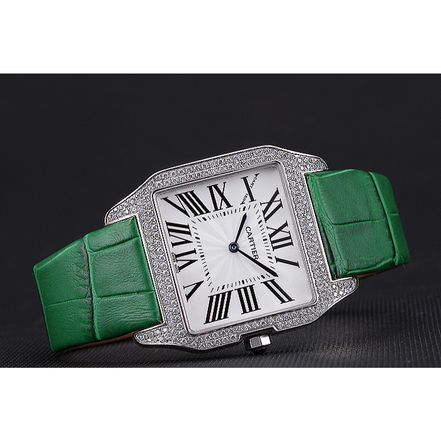 MiroTime Cartier Santos 100 Diamond Silver Bezel 621929