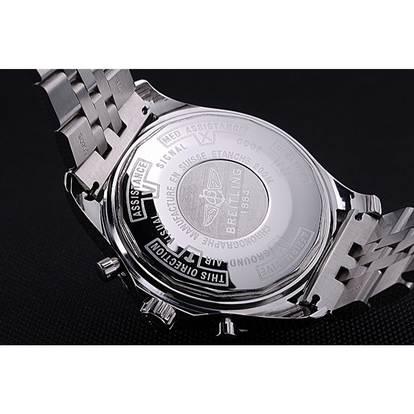 MiroTime Breitling Professional Chronospace Black Dial Stainless Steel Bracelet 622505