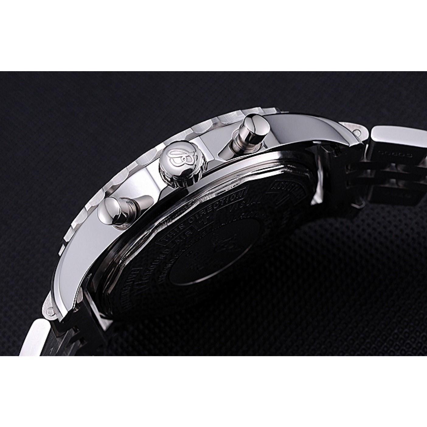 MiroTime Breitling Professional Chronospace Black Dial Stainless Steel Bracelet 622505